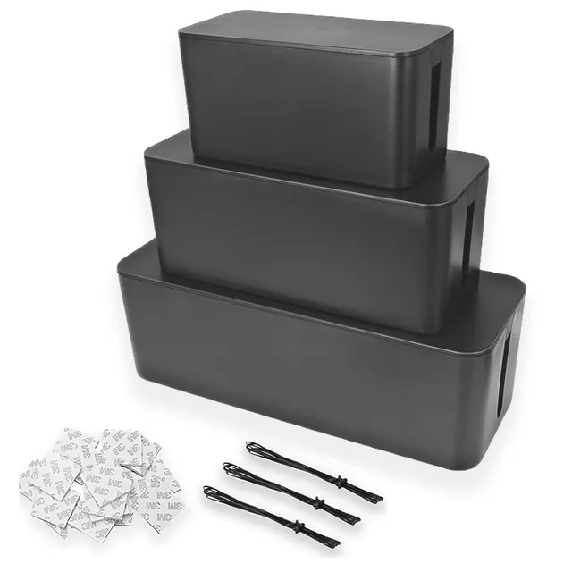 senenqu-kabelbox-3er-set-schwarz-gro-mittel-klein image 1