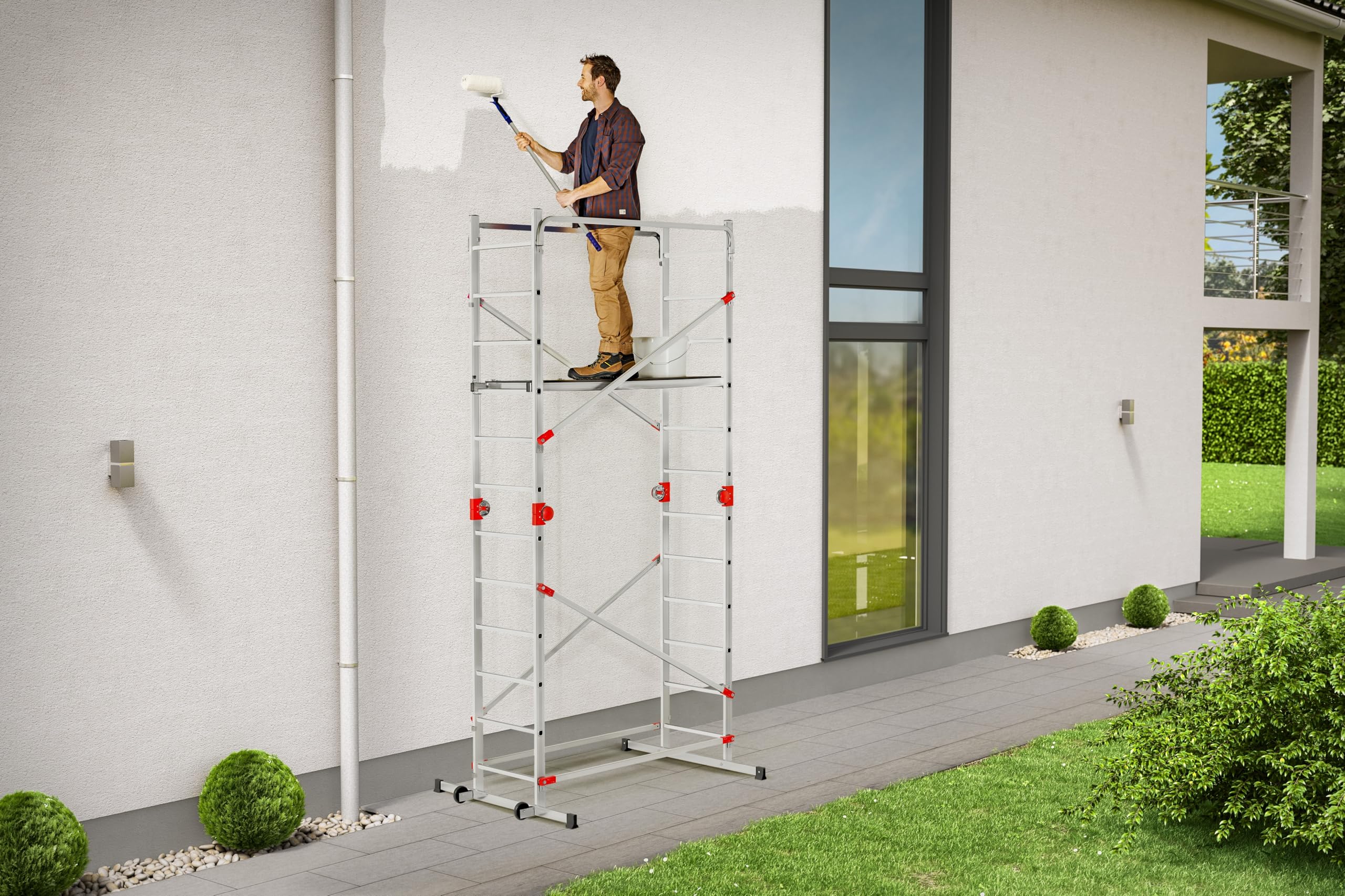 hailo-g60-alu-multifunktionsger-st-2x12-sprossen-fahrbar-150-kg image 2