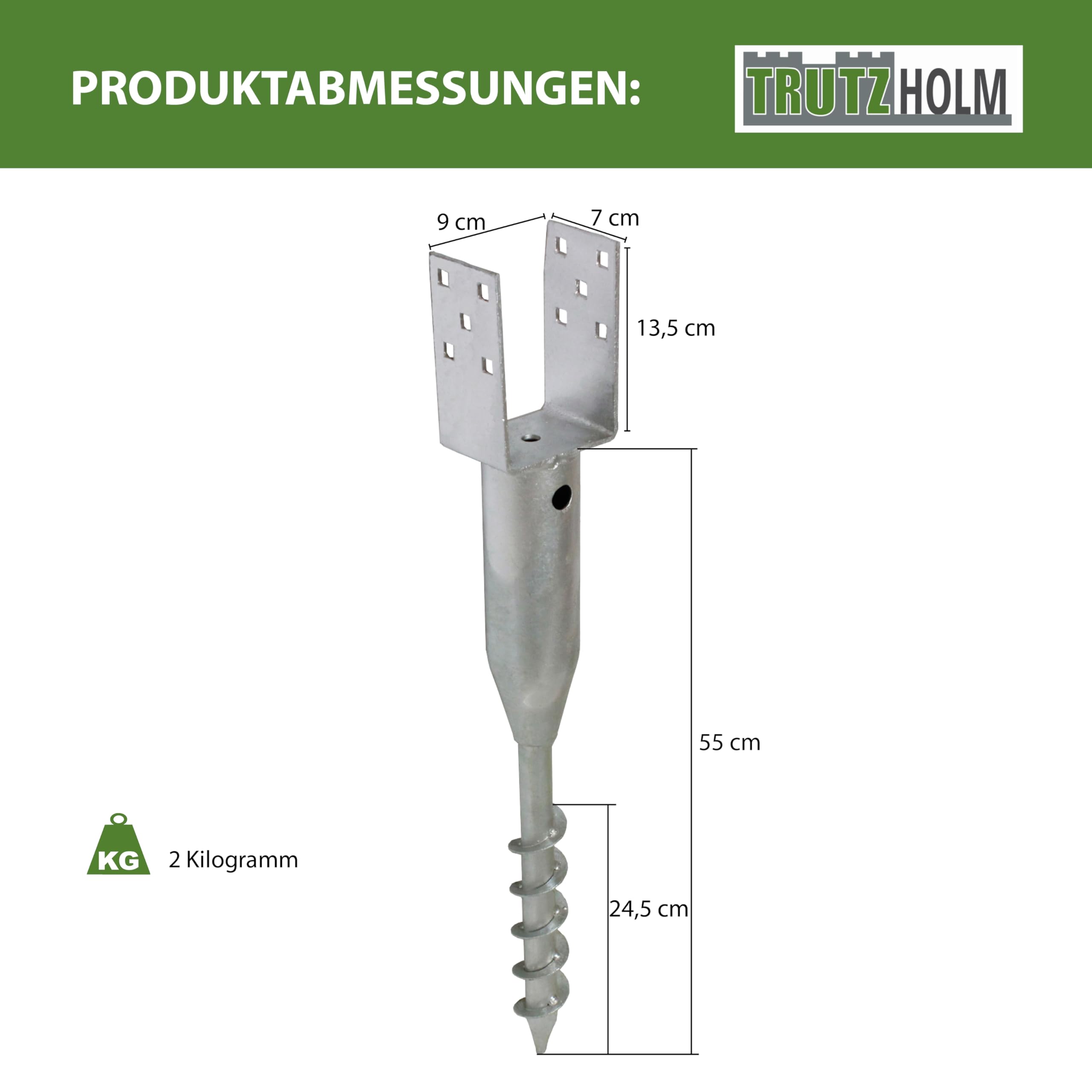 trutzholm-zaunbau-bodenh-lse-9x9-cm-u-profil-6er-set image 3