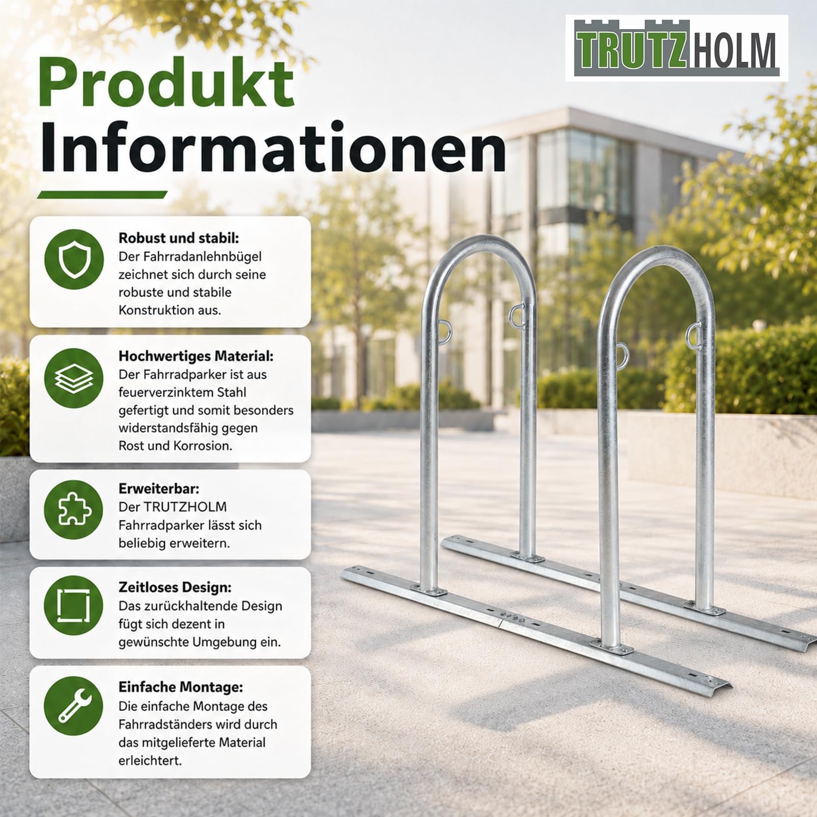 trutzholm-fahrrad-anlehnb-gel-140-cm-fahrradst-nder-verzinkt-4er image 7