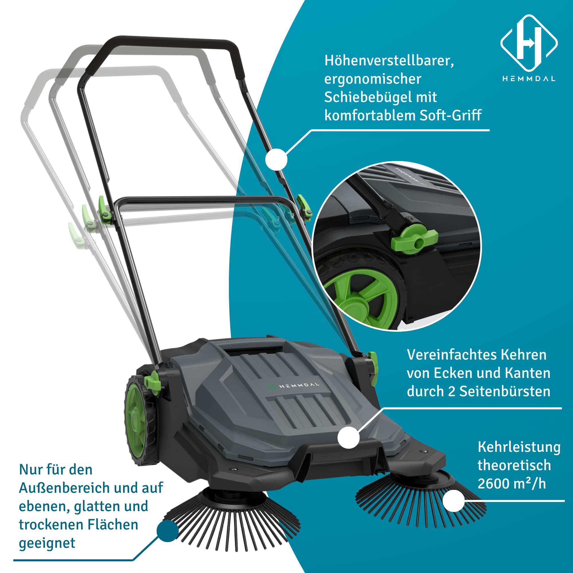 hemmdal-transportwagen-kehrmaschine-manuell-65cm-20l image 2