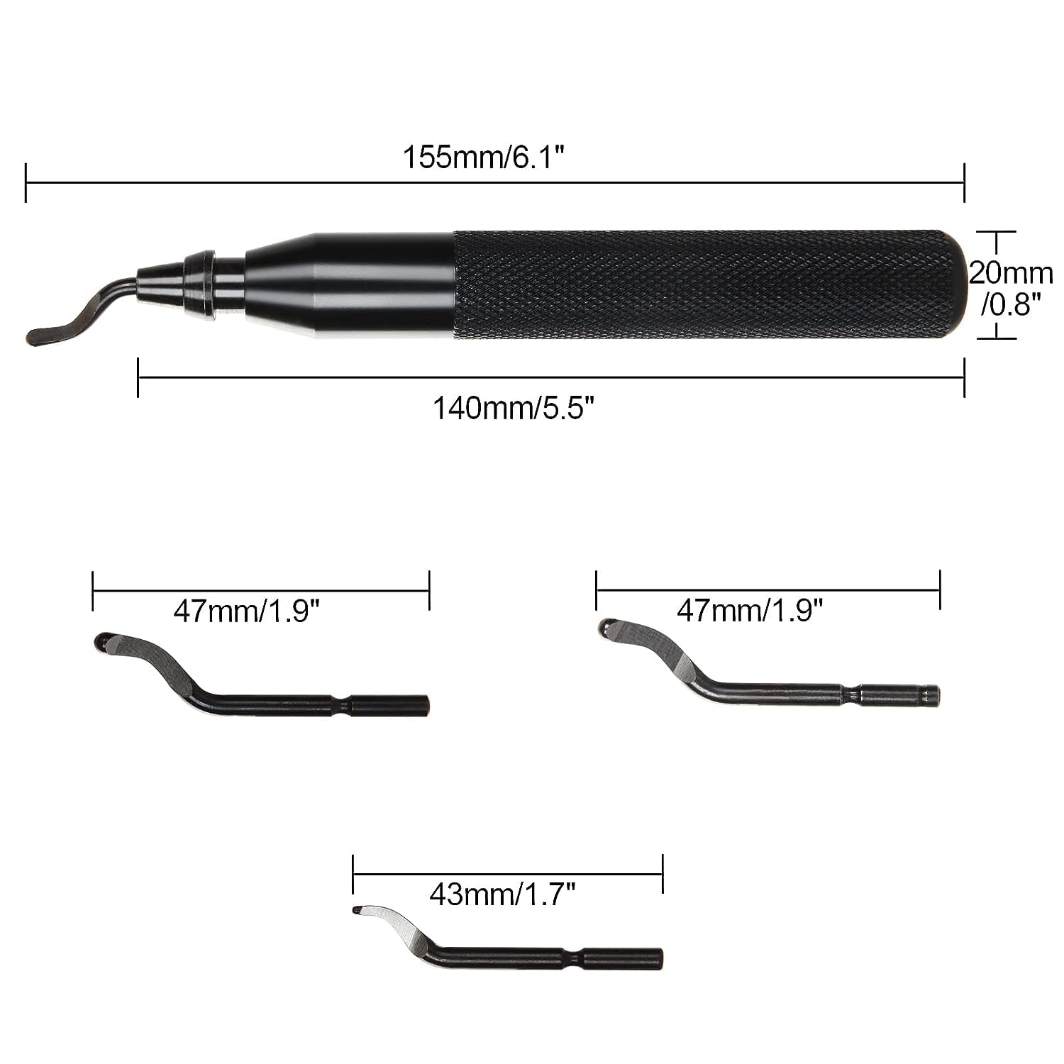 senenqu-entgrater-werkzeug-set-alu-griff-15-ersatzklingen image 2