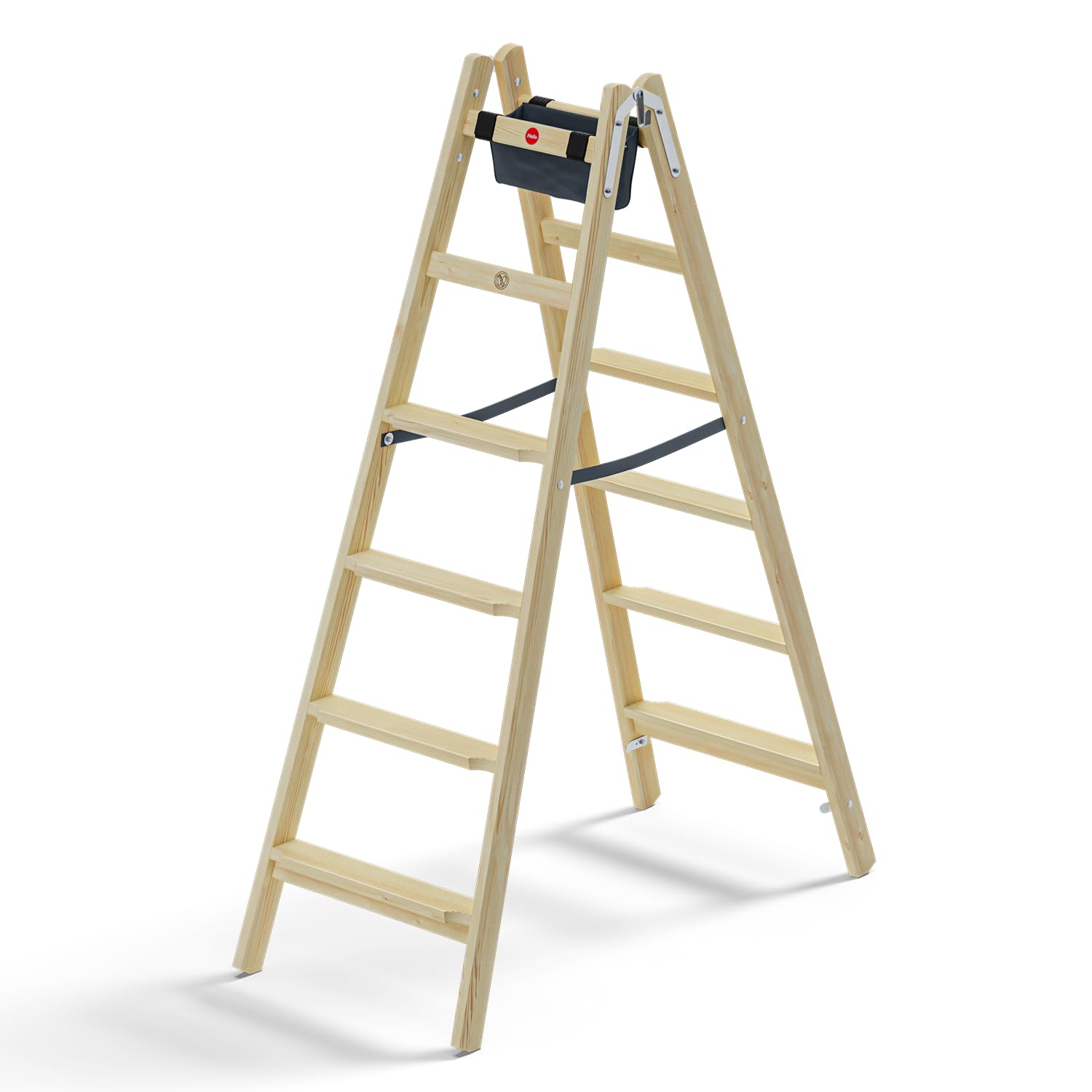 hailo-master-h80-holzleiter-2x6-stufen-150-kg image 1