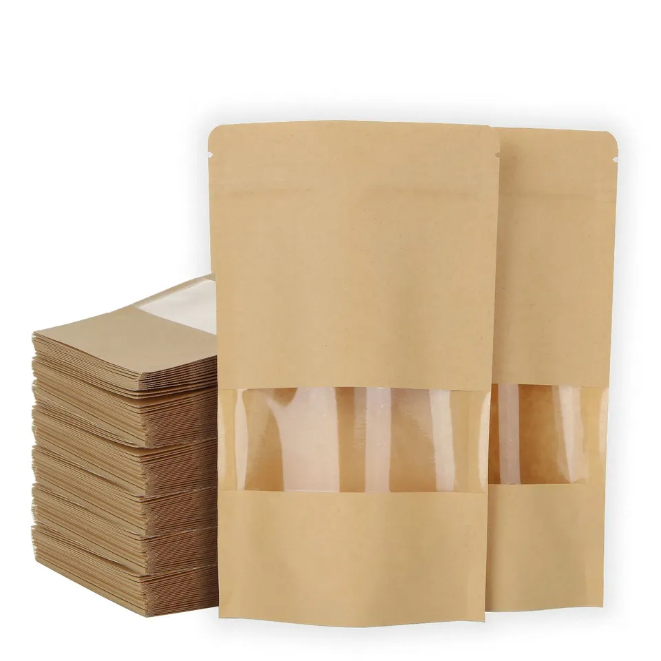 senenqu-shipping-boxes-kraftpapiert-ten-mit-fenster-12x20-cm-200-st-ck image 1