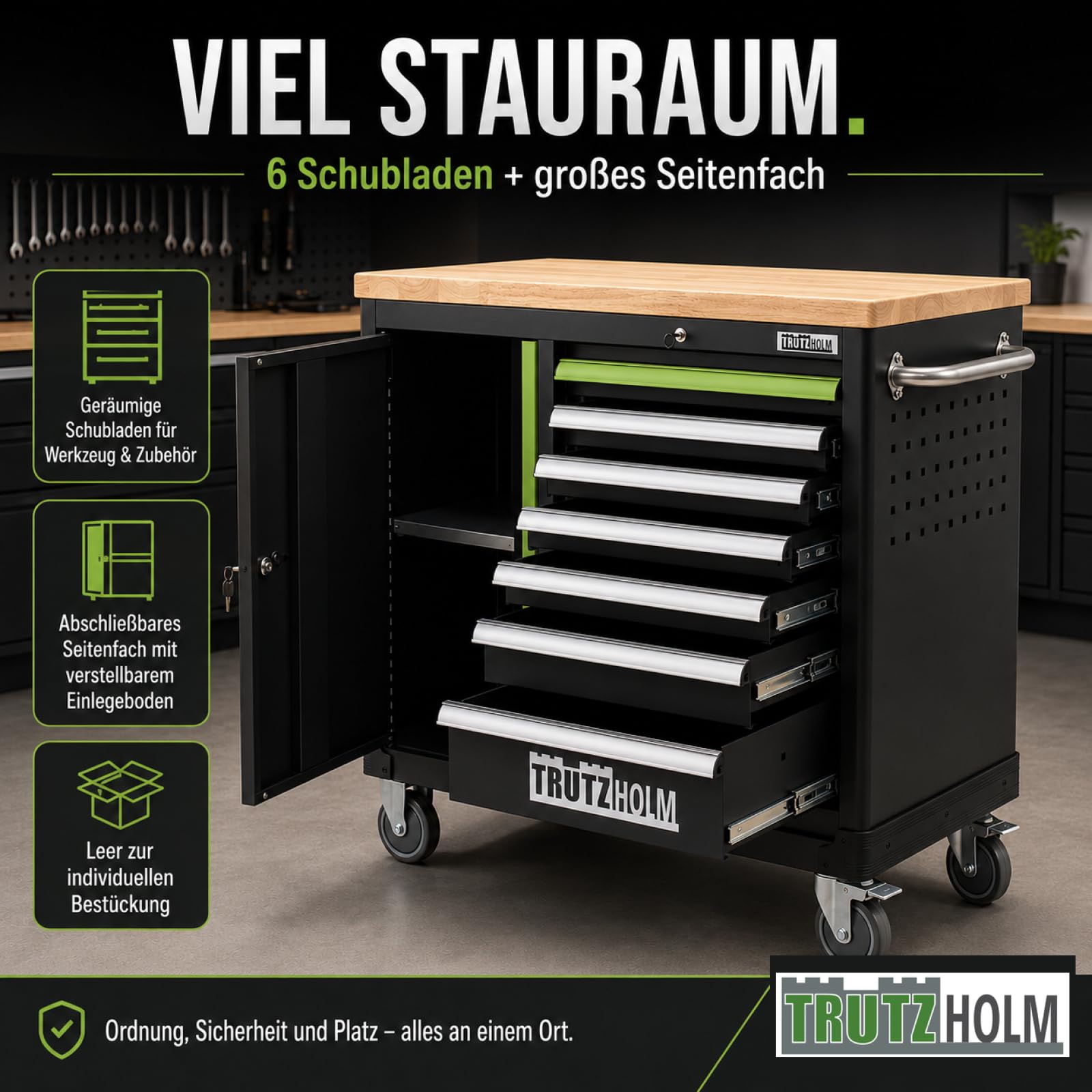 trutzholm-werkstattwagen-deluxe-leer-gr-n-6-schubladen-holz image 8