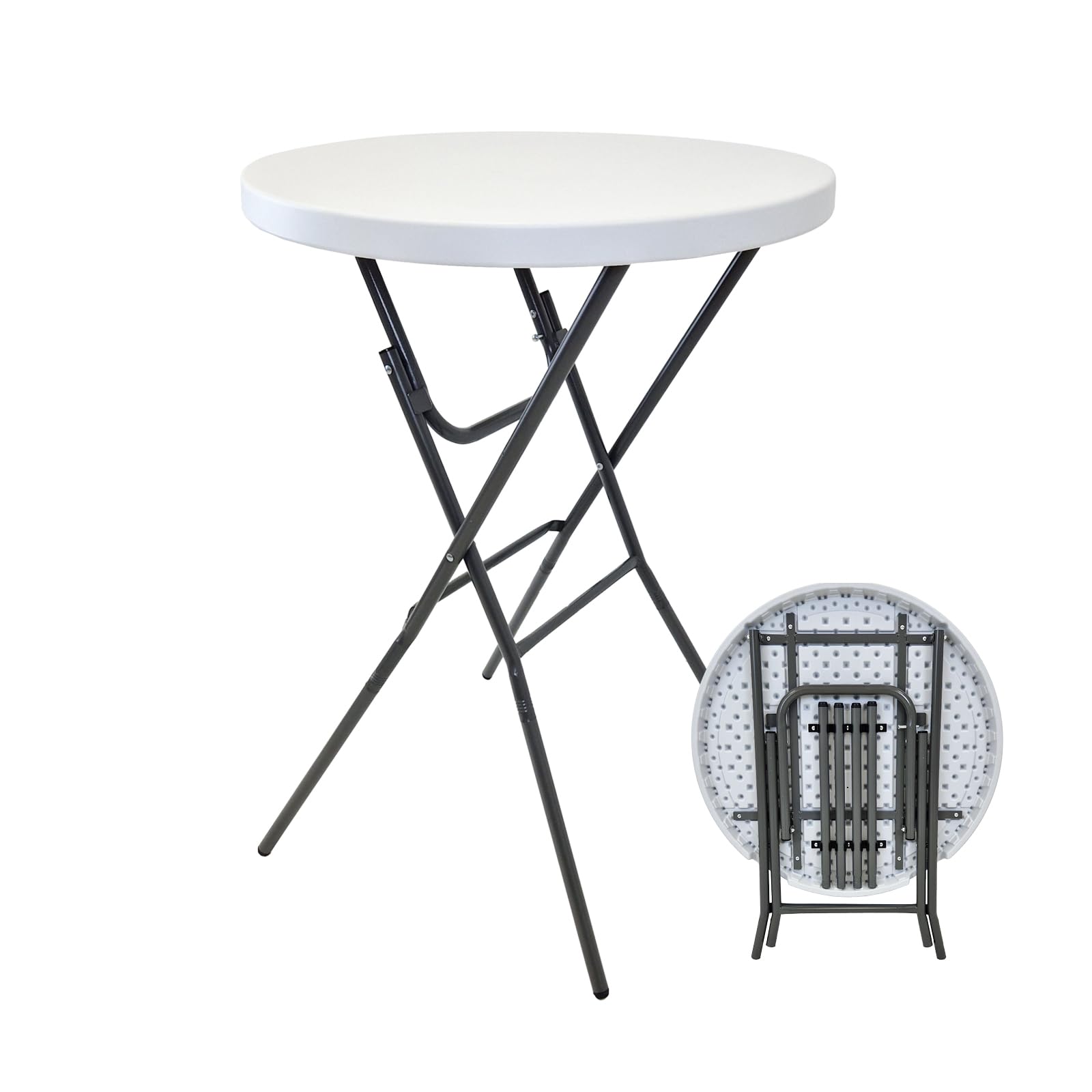trutzholm-stehtisch-klappbar-80-cm-bistrotisch-wei-ohne-husse image 1