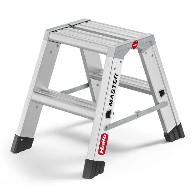 hailo-master-d80-trittleiter-2x2-stufen-alu-150kg image 1