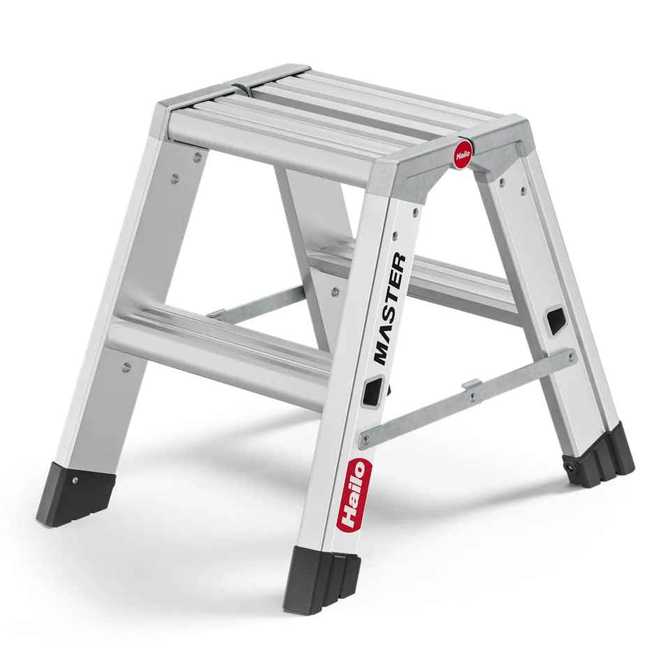 hailo-master-d80-trittleiter-2x2-stufen-alu-150kg image 1
