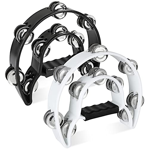 senenqu-metal-guiro-tamburin-25-cm-2er-set-schwarz-wei-doppelreihig image 8