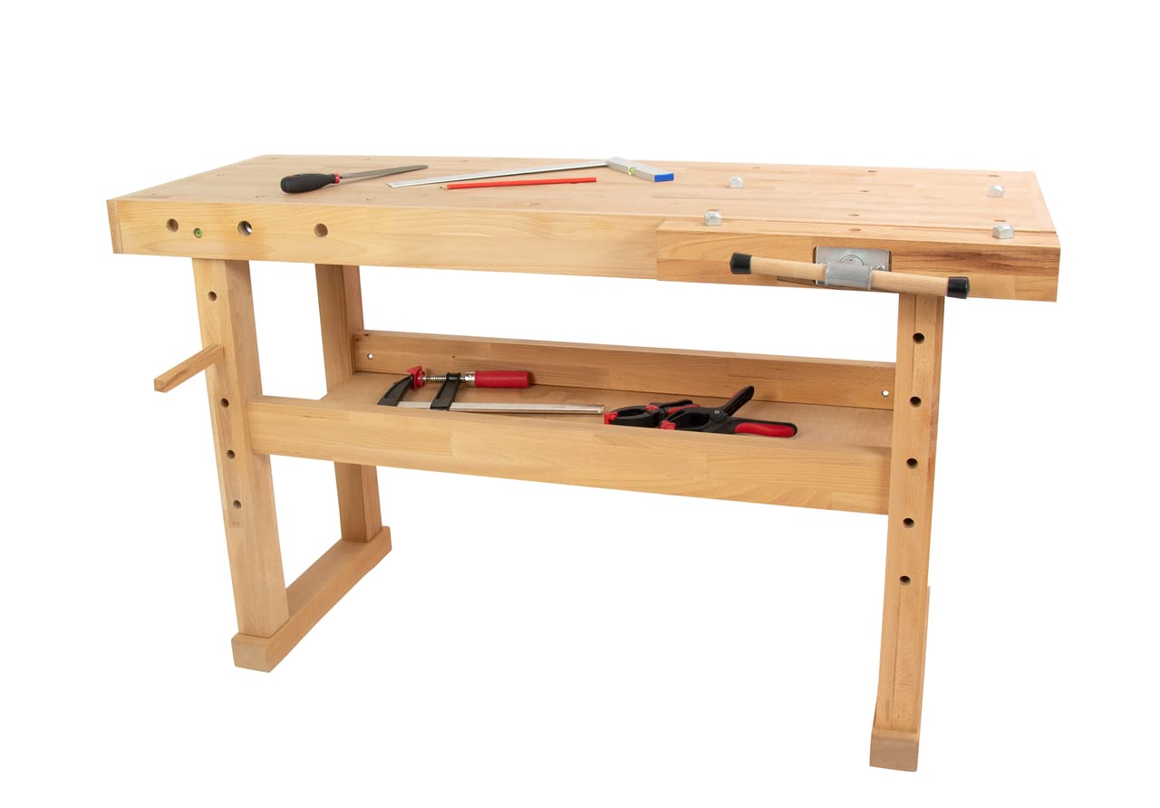 hemmdal-hobelbank-werkbank-mit-schraubstock-140-cm-400-kg image 3