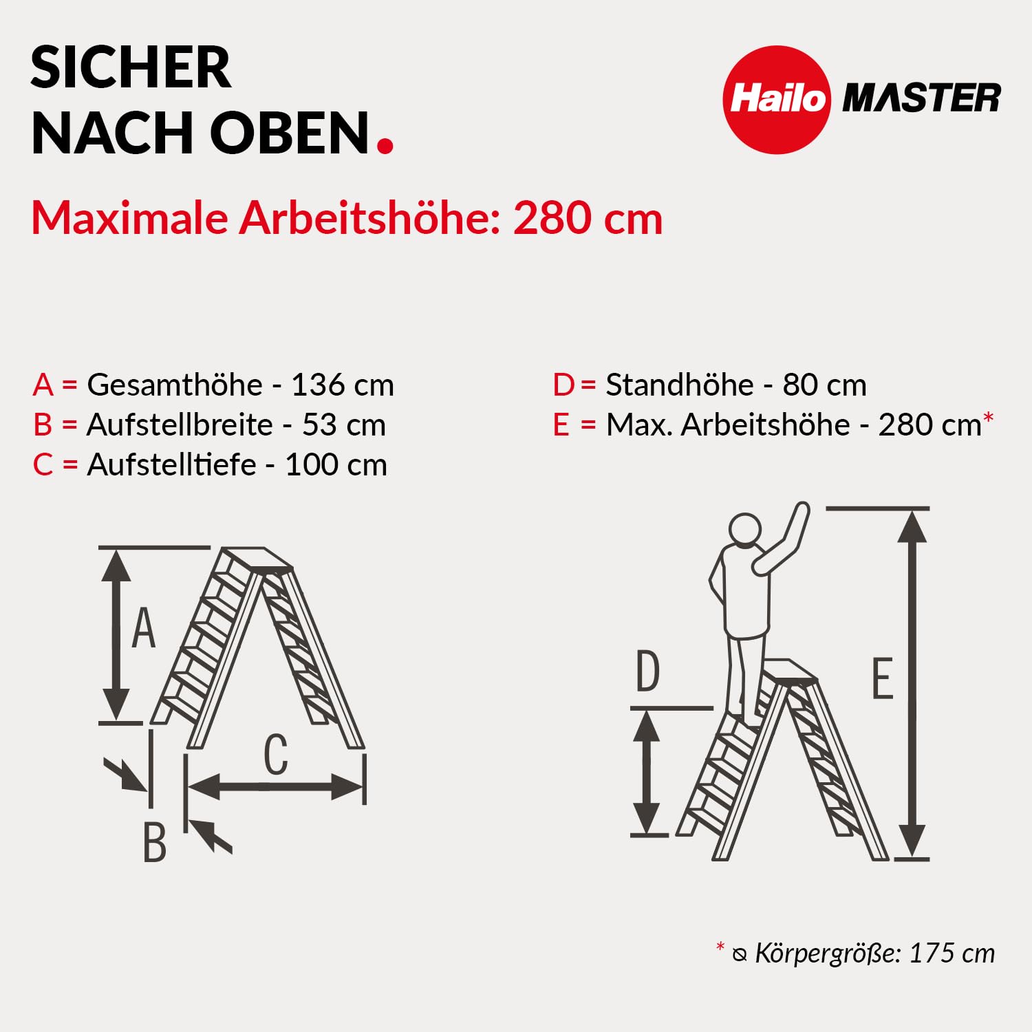 hailo-master-h80-holzleiter-2x5-stufen-mit-tasche-150-kg image 7