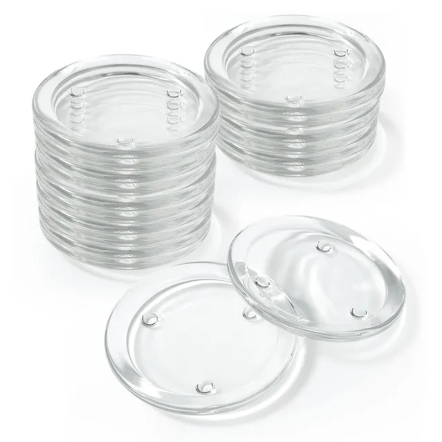 senenqu-kerzenuntersetzer-glas-rund-10cm-16er-set-klar image 1