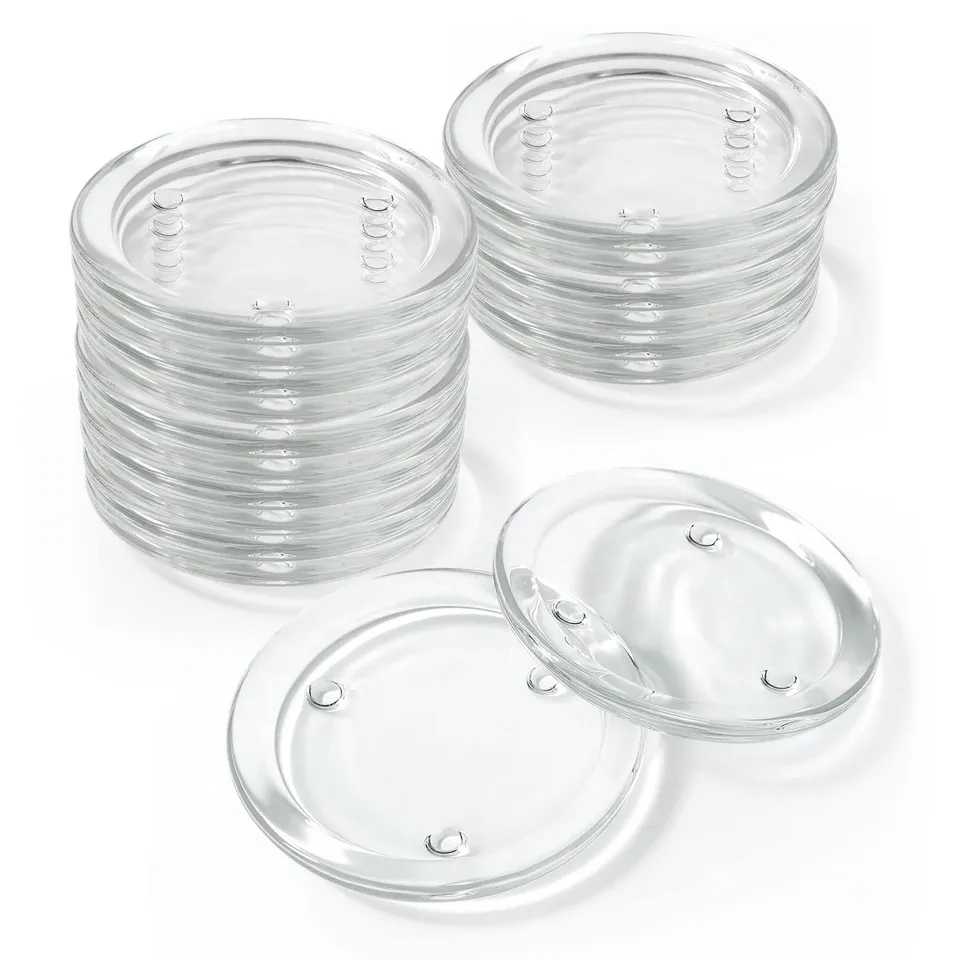 senenqu-kerzenuntersetzer-glas-rund-10cm-16er-set-klar image 1