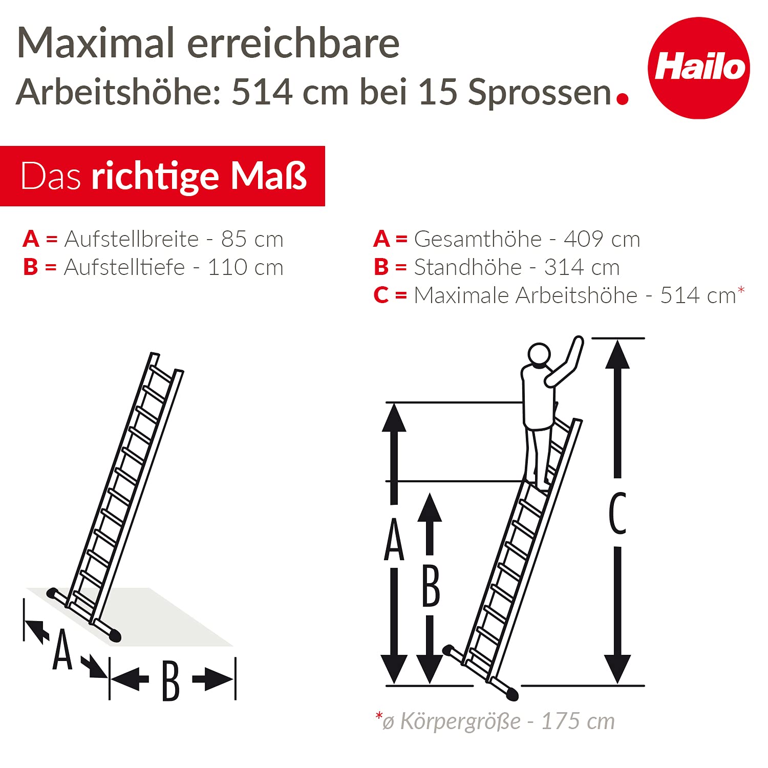 hailo-s60-profistep-uno-anlegeleiter-1x15-alu-150-kg image 6