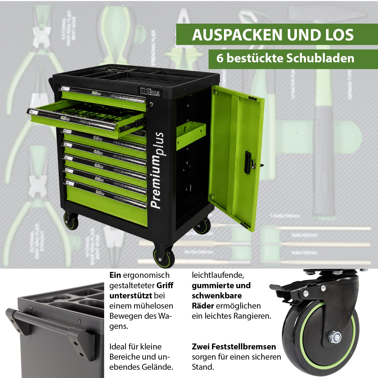 trutzholm-werkstattwagen-254-tlg-best-ckt-8-schubladen-gr-n image 6