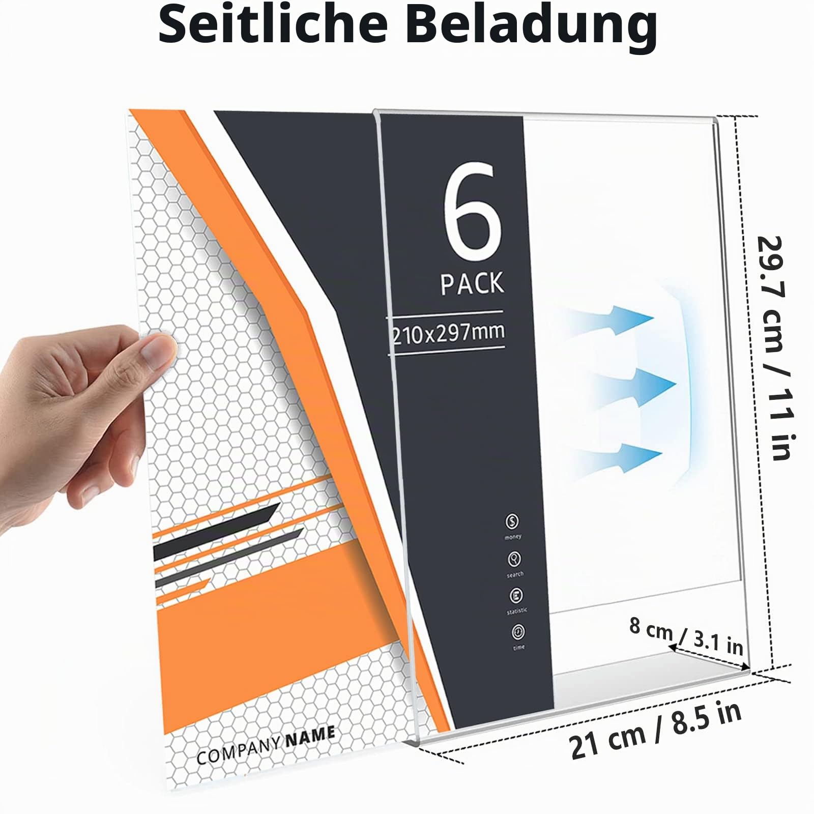 senenqu-acryl-aufsteller-a4-tischaufsteller-6er-set-transparent image 2
