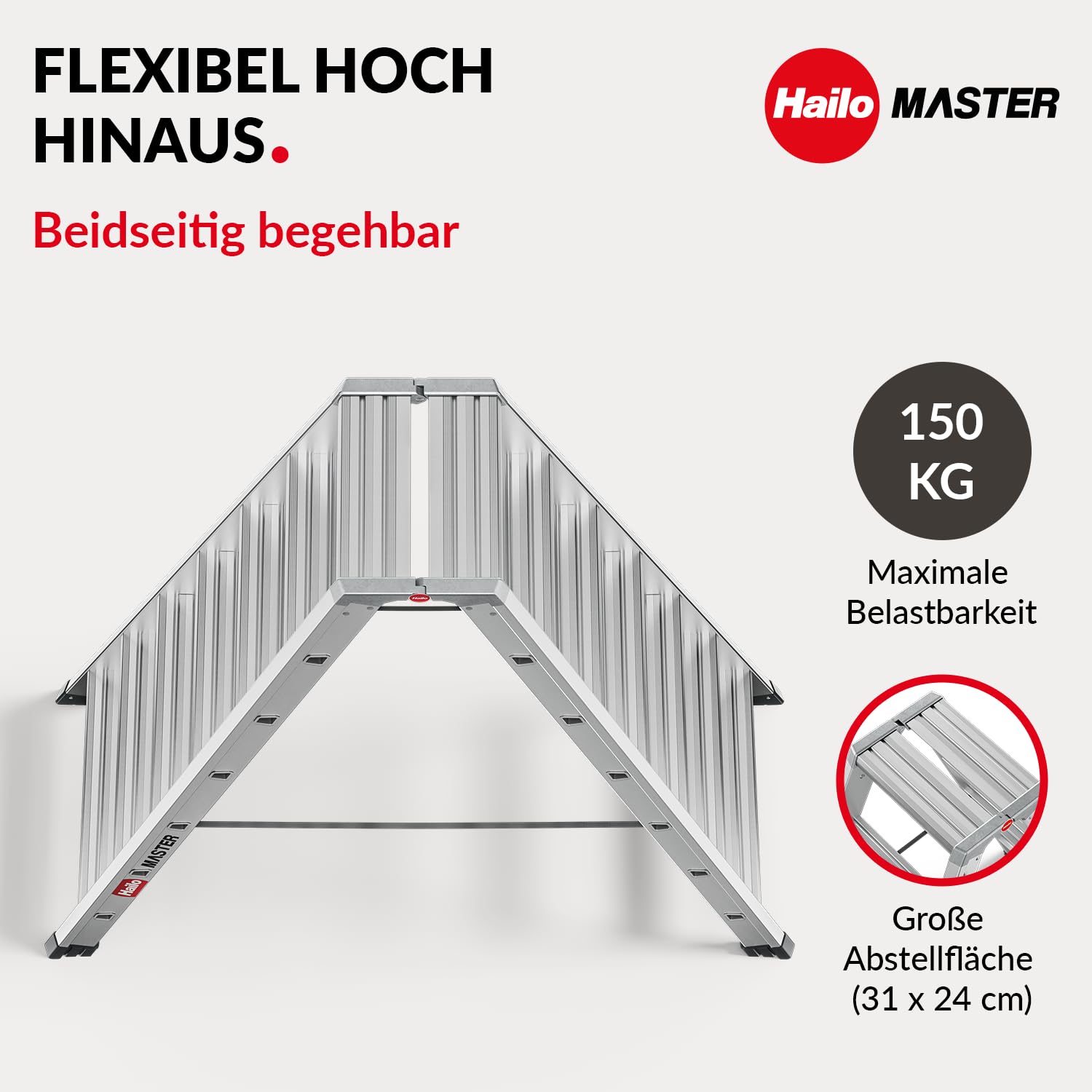 hailo-master-d100-doppelstufenleiter-alu-2x7-150-kg image 2