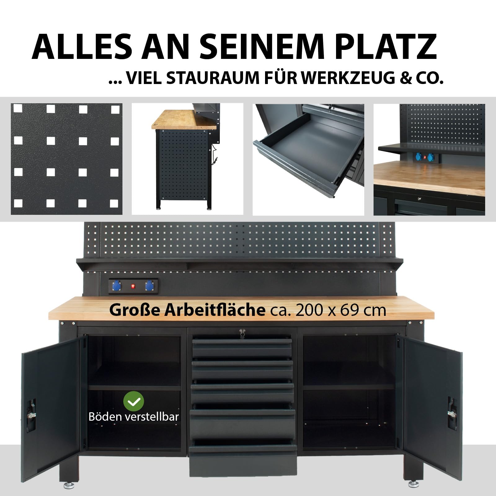 trutzholm-profiline-werkbank-xl-200cm-stahl-echtholz image 3