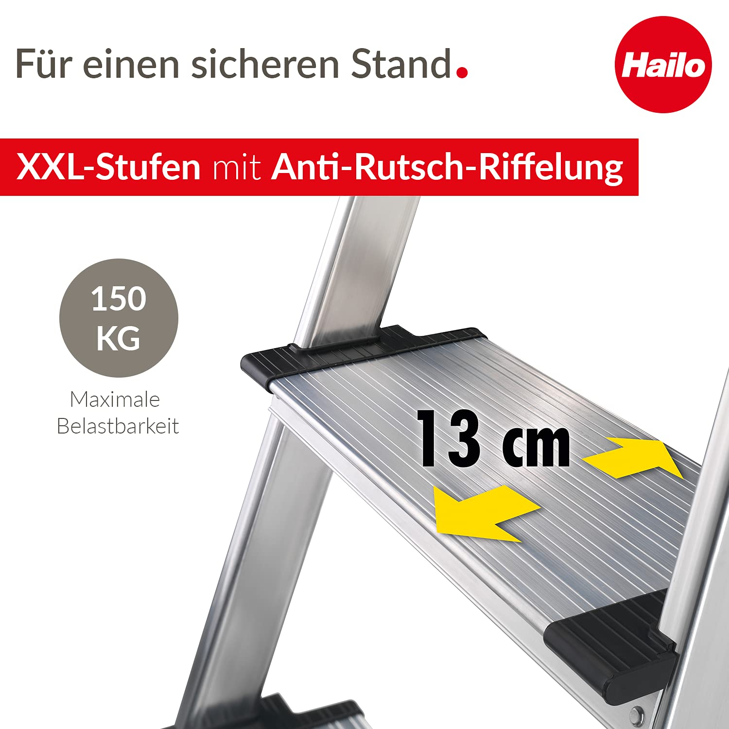 hailo-l75-comfortline-leiter-alu-5-xxl-stufen-150kg image 2