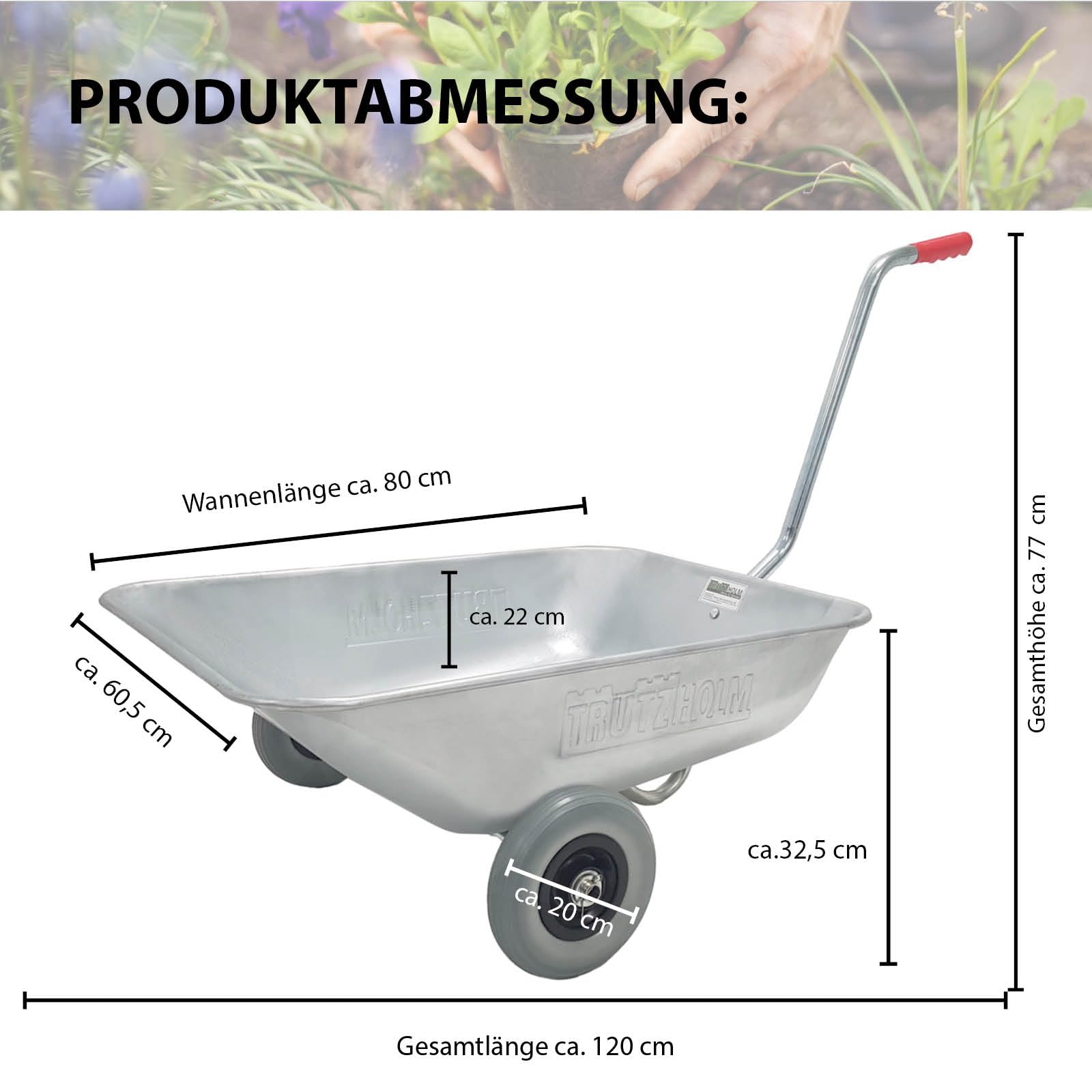 trutzholm-schubkarre-einhandkarre-100-kg-75-l-vollgummi image 2