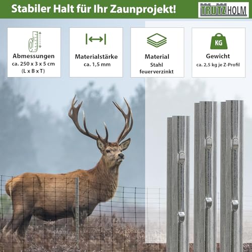 trutzholm-zaunbau-z-profil-zaunpfosten-250cm-10er-set image 8