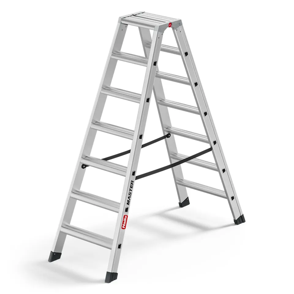 hailo-master-d100-doppelstufenleiter-alu-2x7-150-kg image 1
