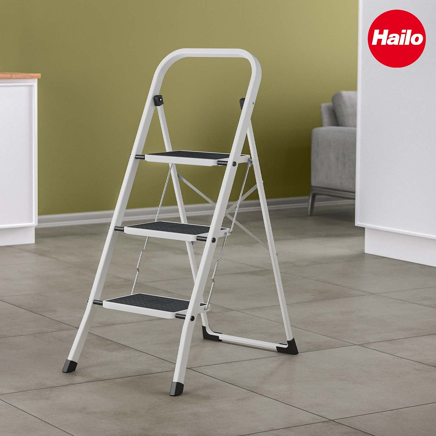 hailo-hobbystep-stahl-trittleiter-3-stufen-wei-150-kg image 6
