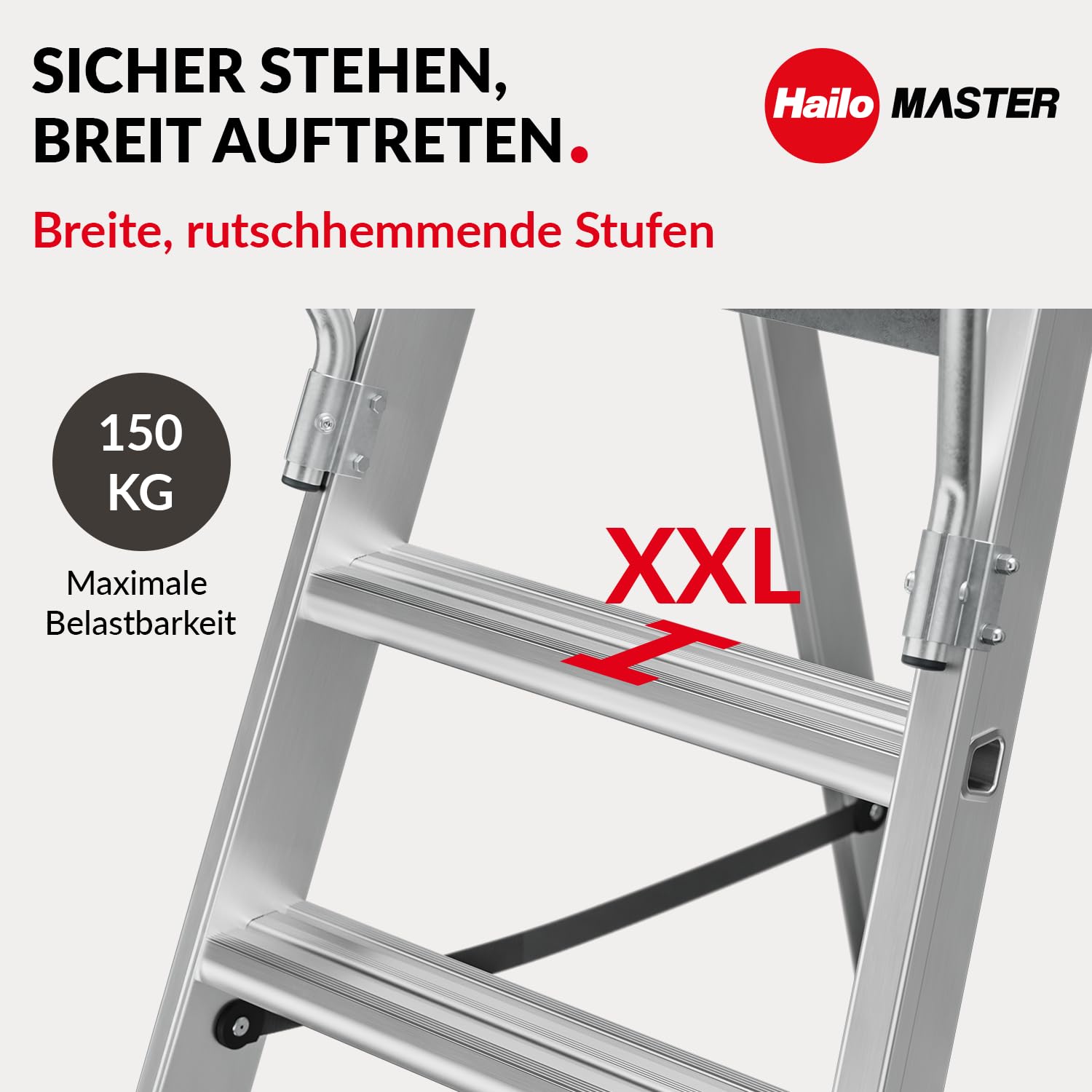 hailo-master-p80-plattformleiter-6-stufen-fahrbar-150-kg image 3