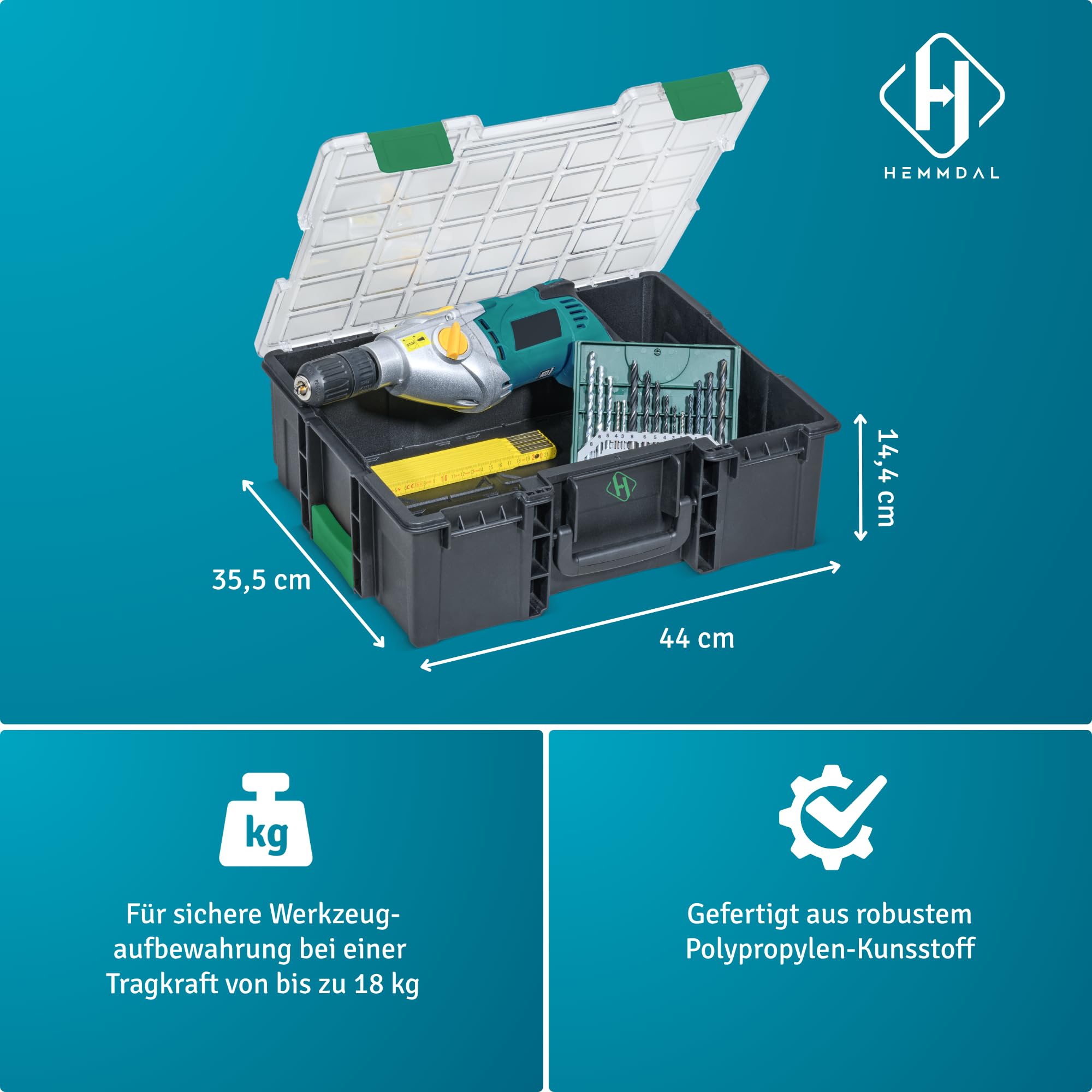 hemmdal-kleinteilekoffer-unbest-ckt-ohne-f-cher-transparent image 2