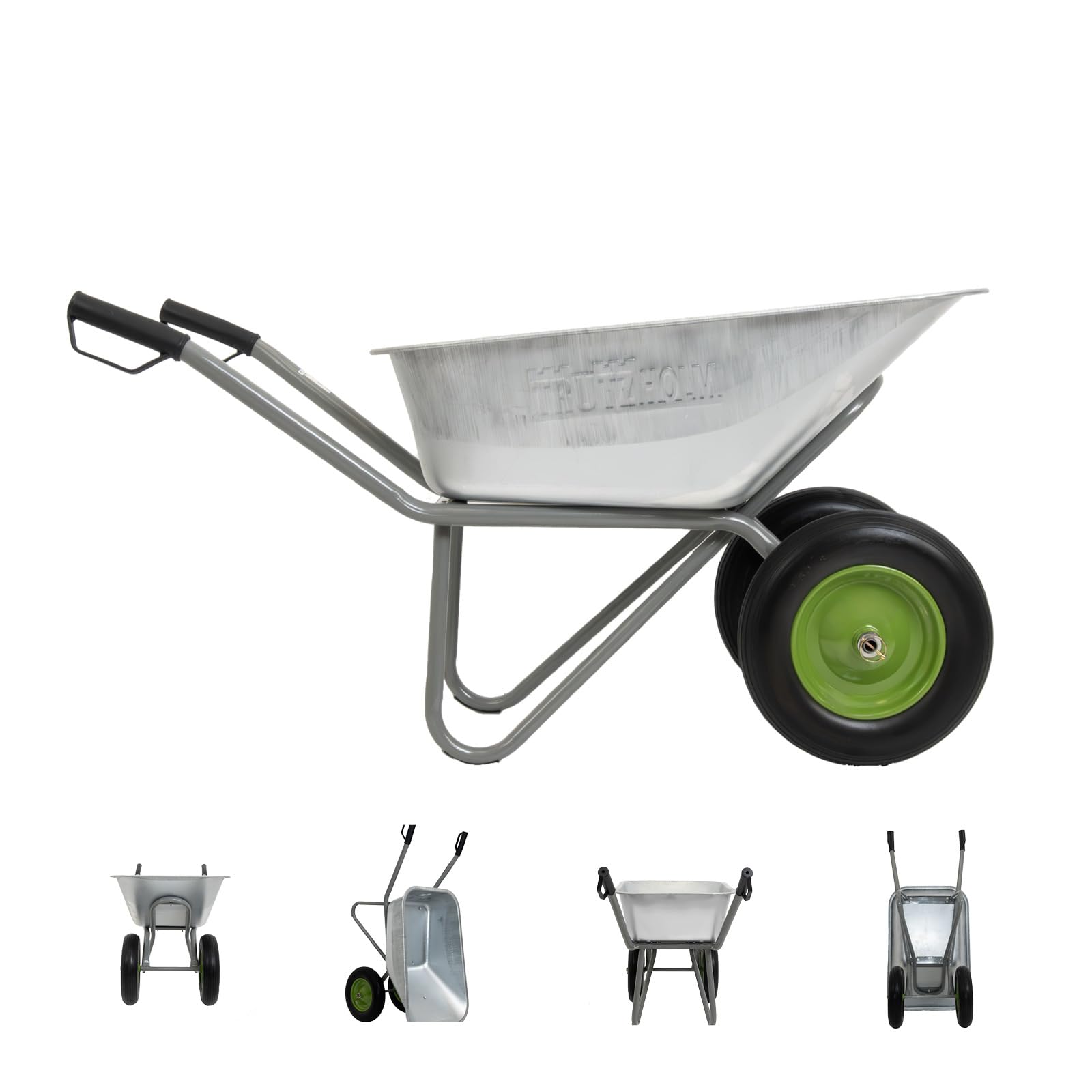 trutzholm-schubkarre-2-rad-110l-150kg-pu-r-der-verzinkt image 1