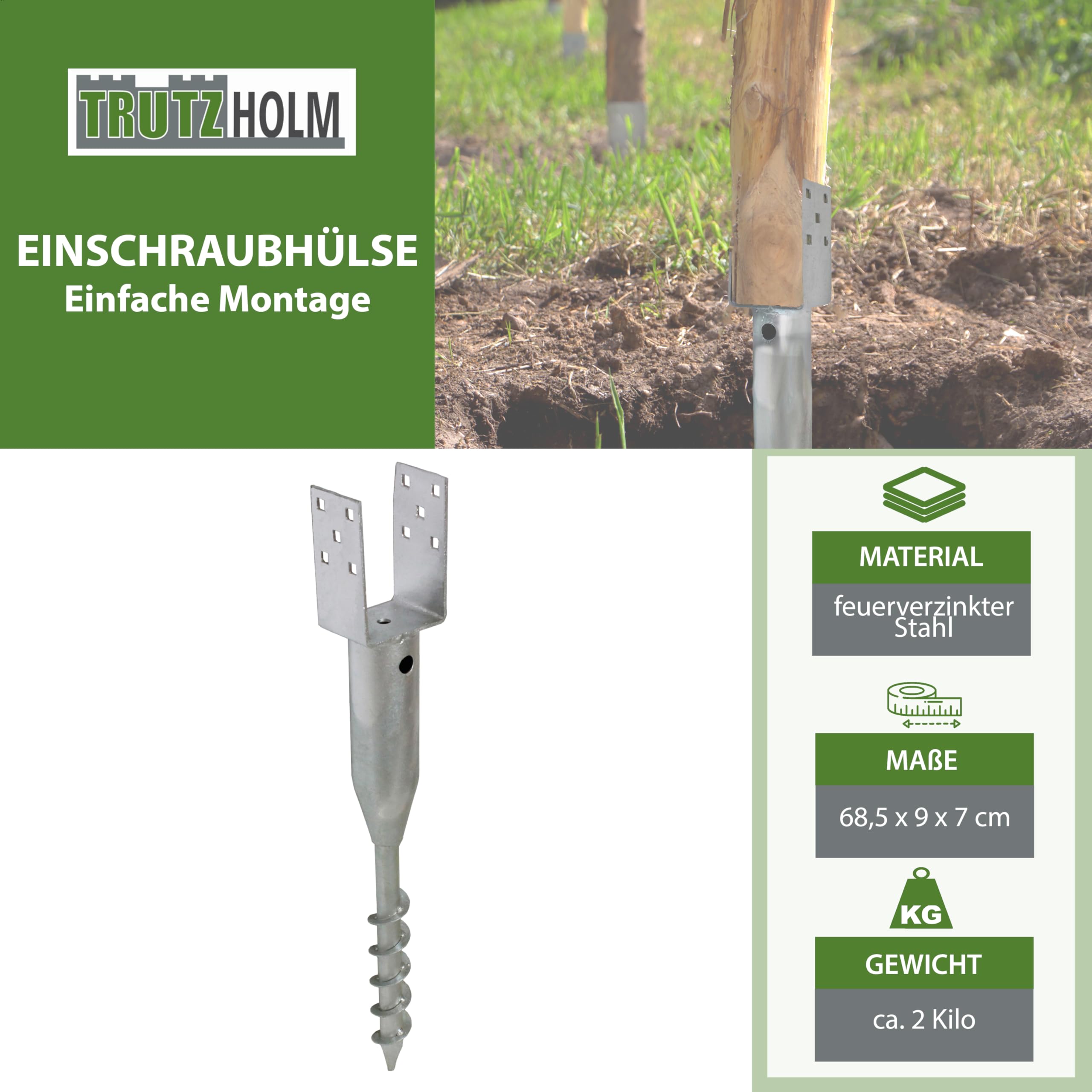 trutzholm-zaunbau-bodenh-lse-9x9-cm-u-profil-6er-set image 2