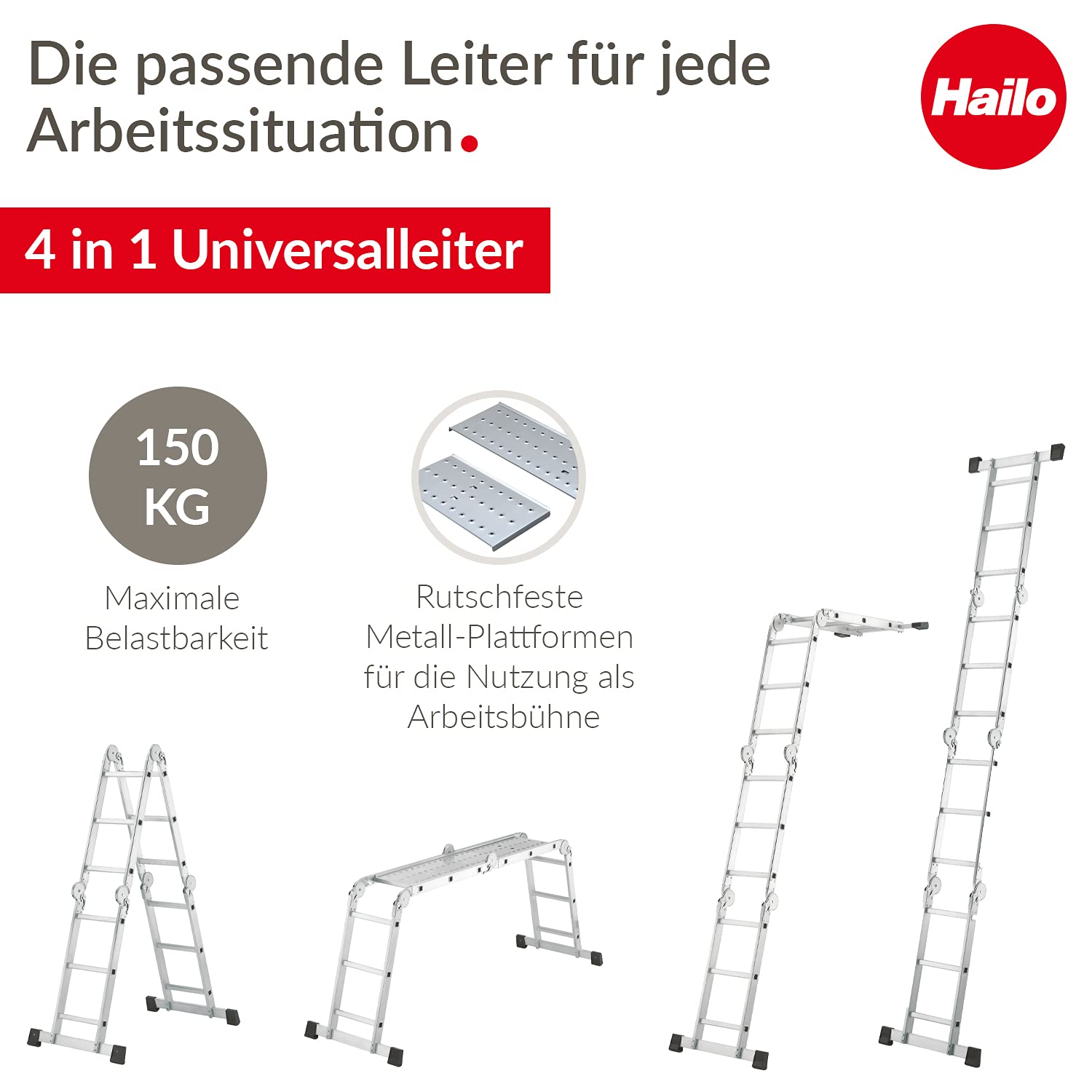 hailo-m60-kombileiter-alu-4x3-mit-arbeitsb-hne-150-kg image 2