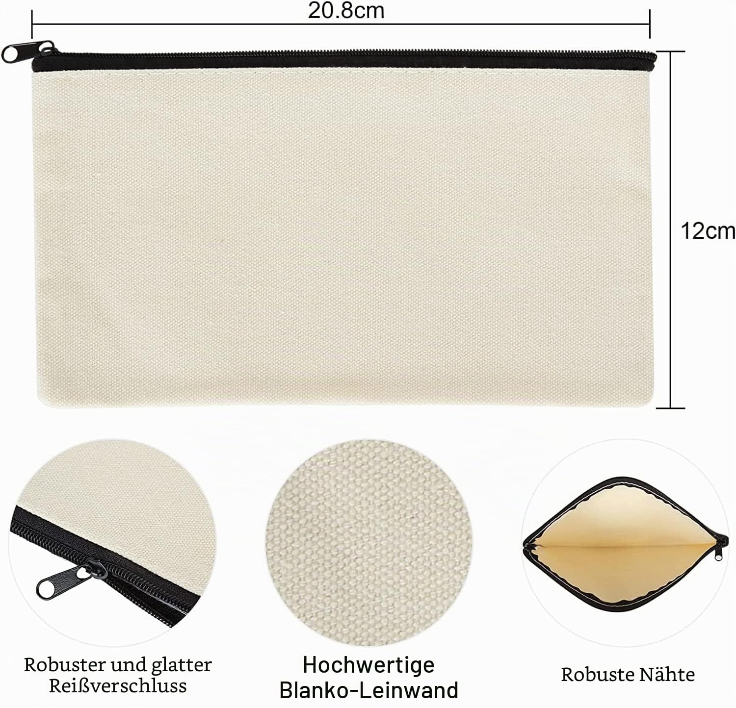 senenqu-stoffbeutel-zum-bemalen-21x12-cm-beige-30-st-ck image 2