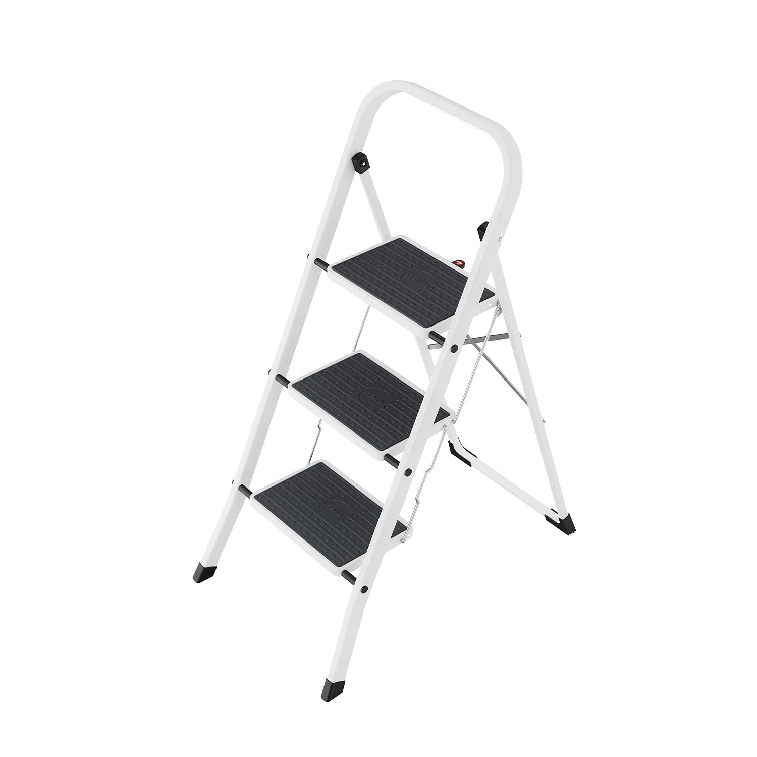 hailo-hobbystep-stahl-trittleiter-3-stufen-wei-150-kg image 1