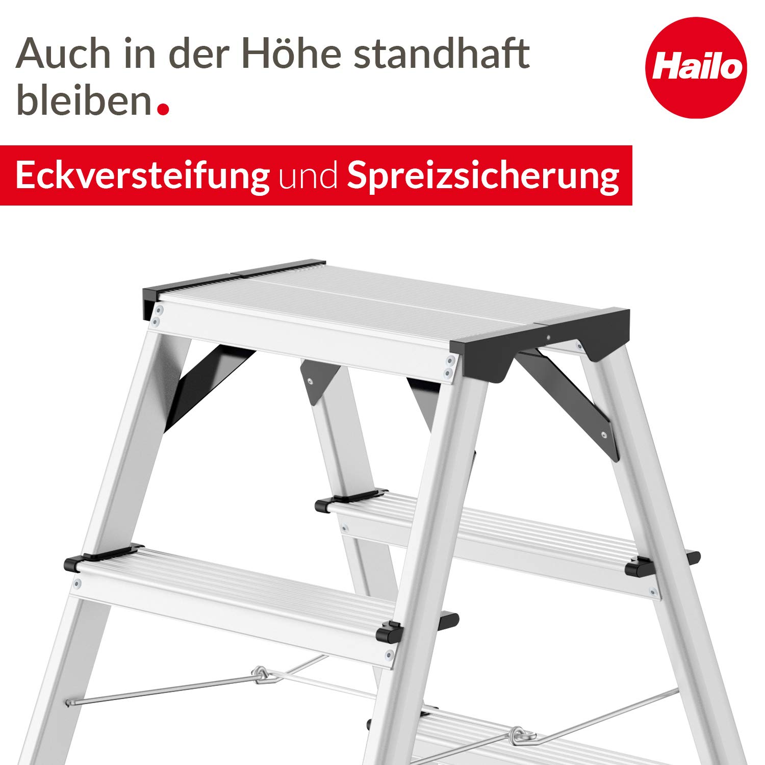hailo-d60-standardline-bockleiter-2x5-stufen-150kg image 3