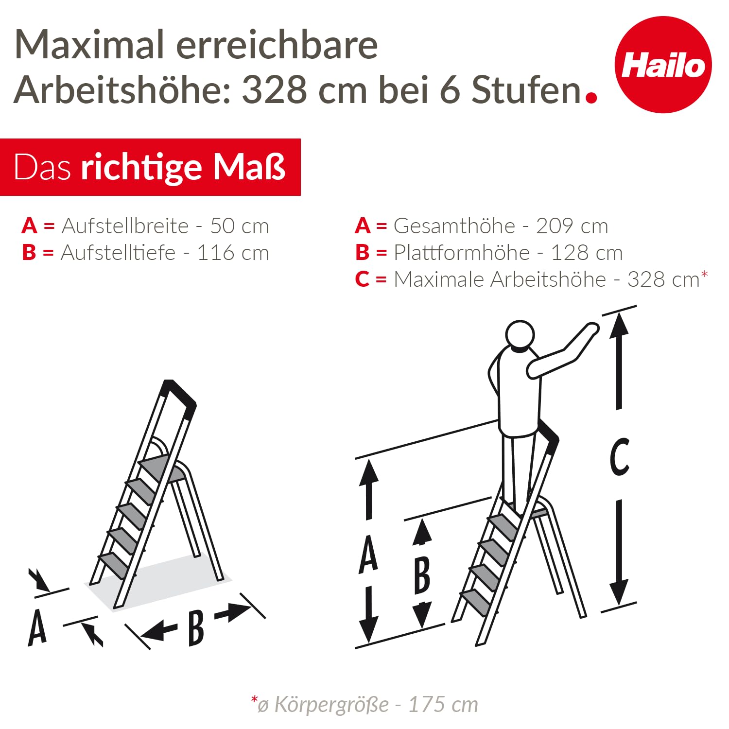 hailo-l84-comfortline-alu-stehleiter-6-xxl-stufen-silber image 5