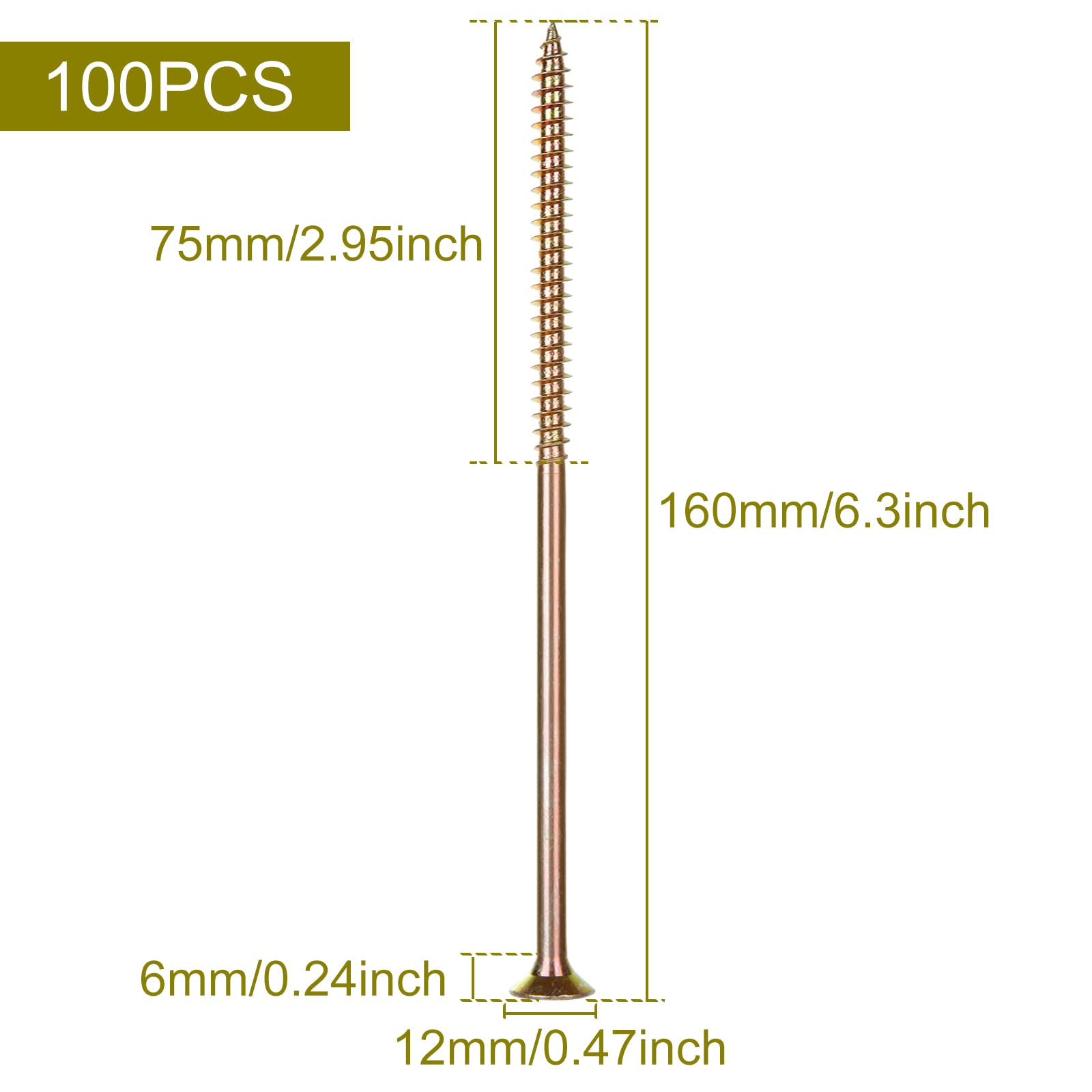 senenqu-holzschrauben-6x160mm-verzinkt-100er-pack-senkkopf image 3