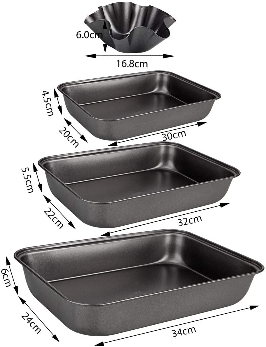 senenqu-auflaufform-set-4tlg-backblech-antihaft-34-cm-schwarz image 2