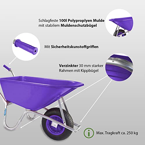 trutzholm-schubkarre-100-liter-250-kg-violett-luftrad image 8