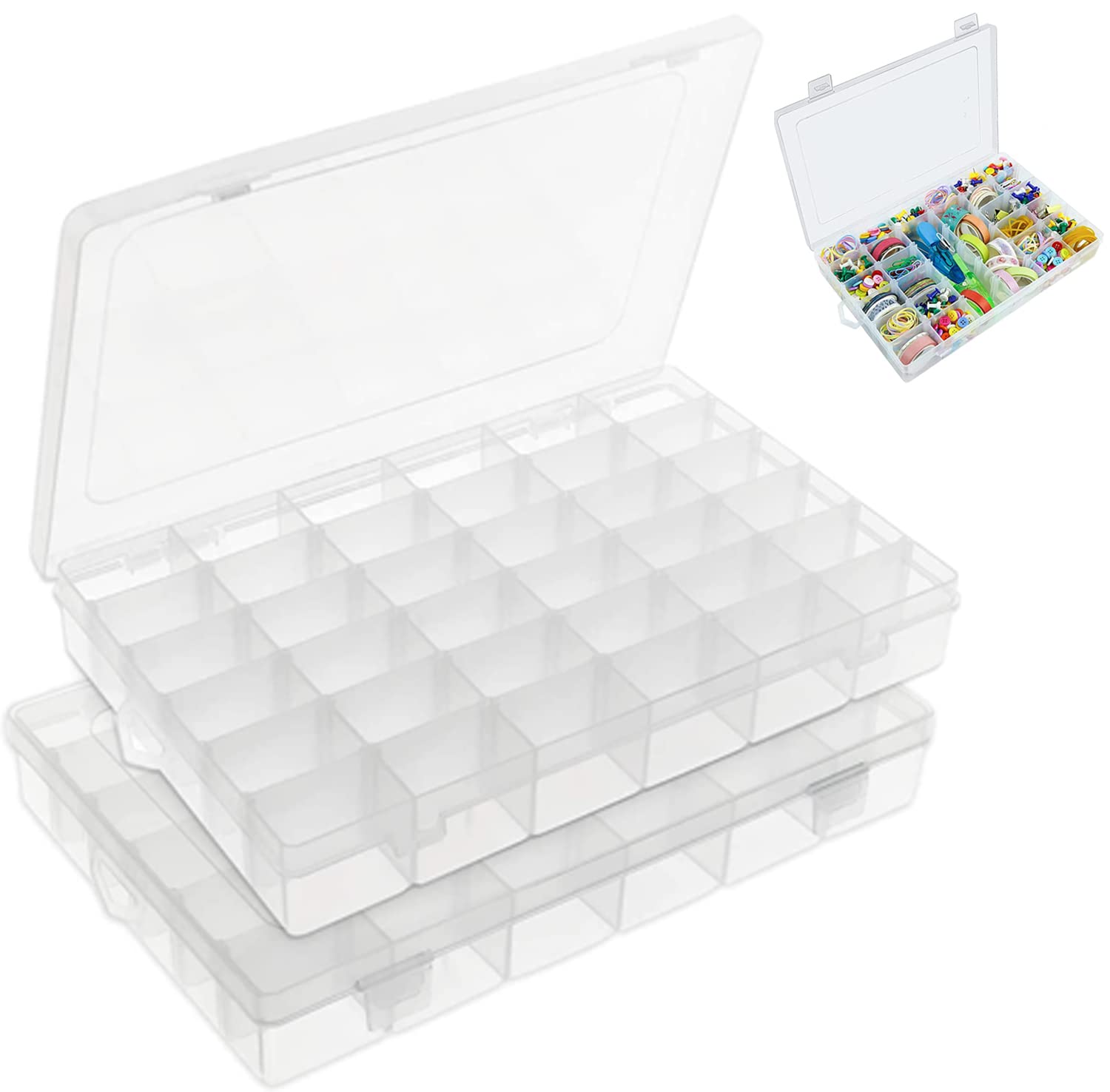 senenqu-aufbewahrungsbox-36-f-cher-transparent-2-st-ck image 1