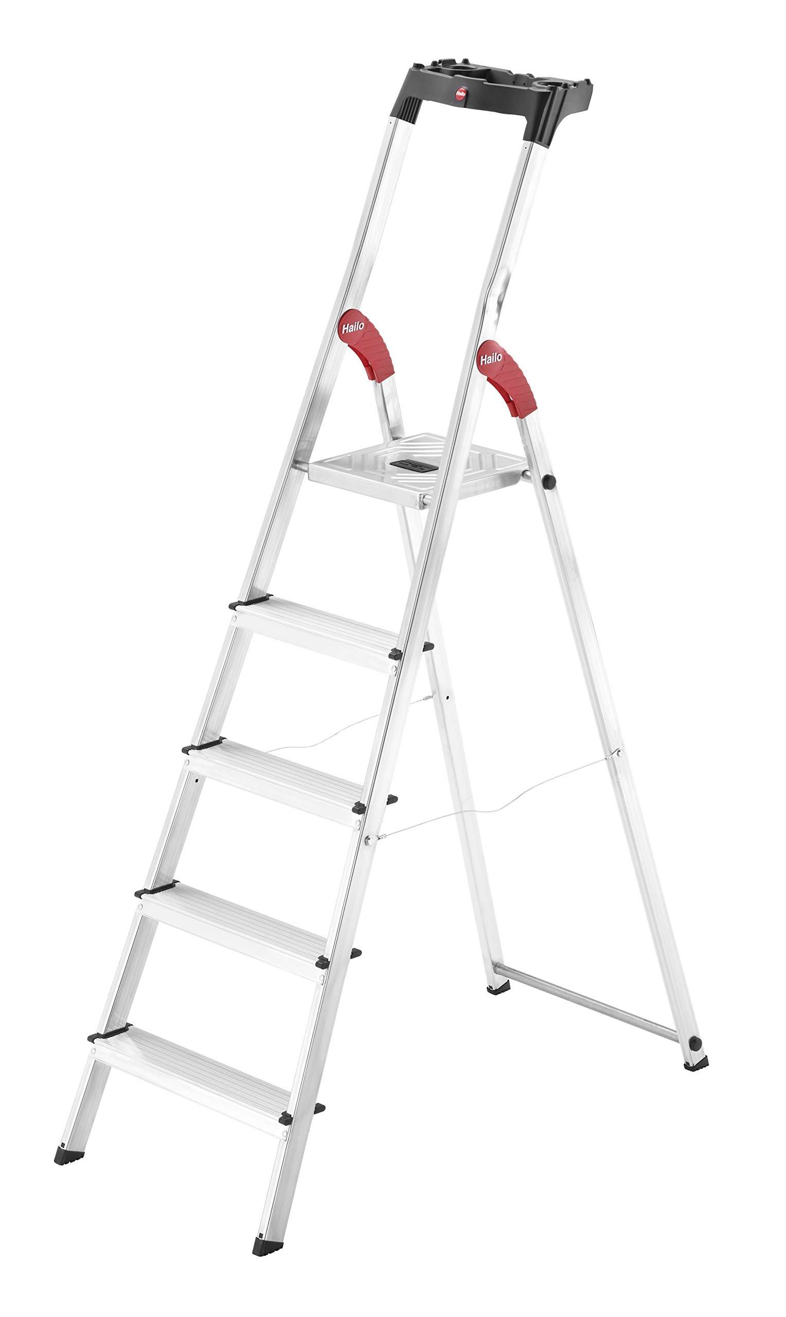 hailo-l60-standardline-stehleiter-5-stufen-silber-150-kg image 1