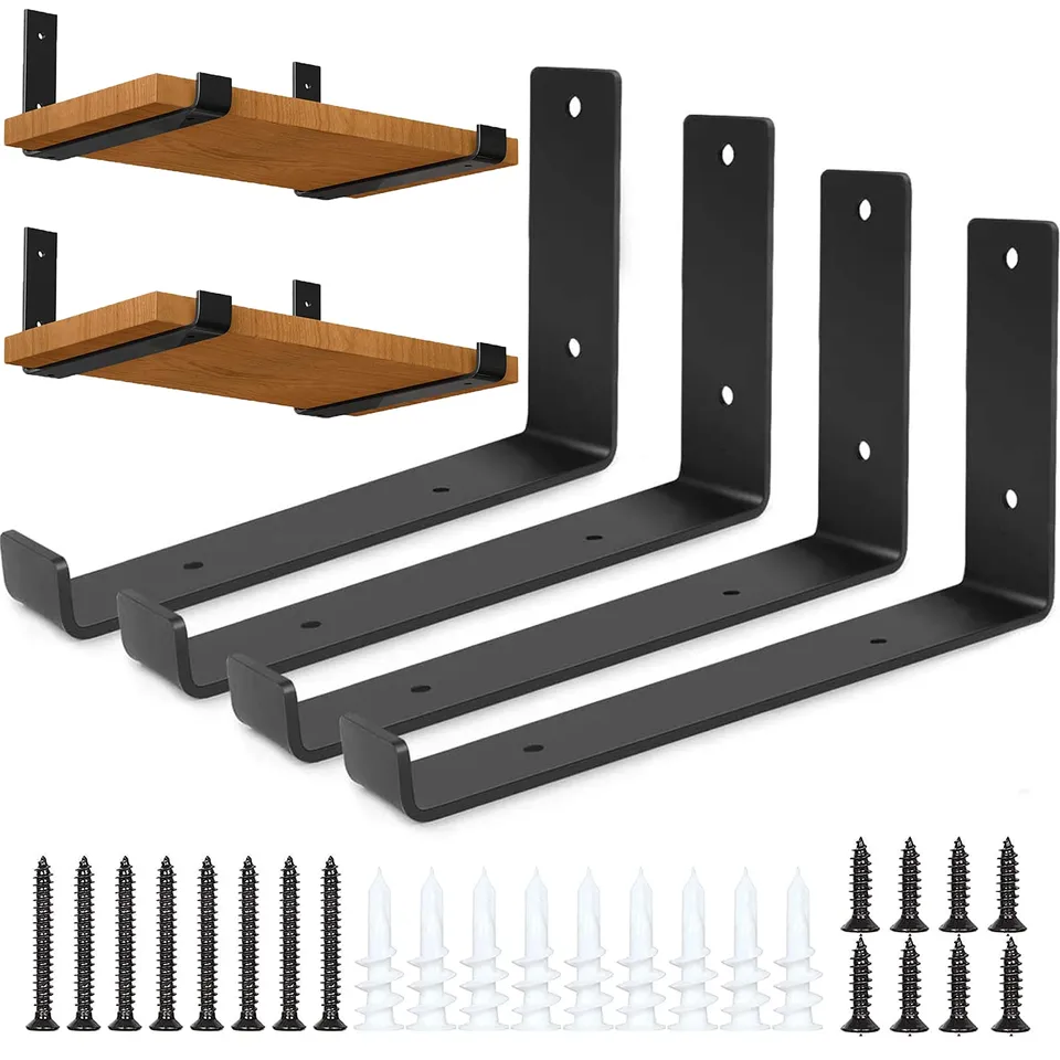 senenqu-regalhalterung-235-mm-schwarz-industrie-4er-set-eisen image 1