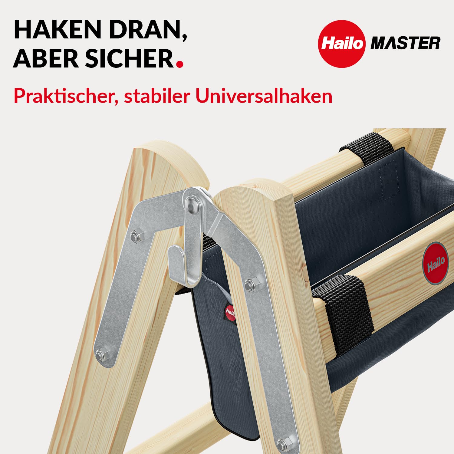 hailo-master-h80-holzleiter-2x5-stufen-mit-tasche-150-kg image 4