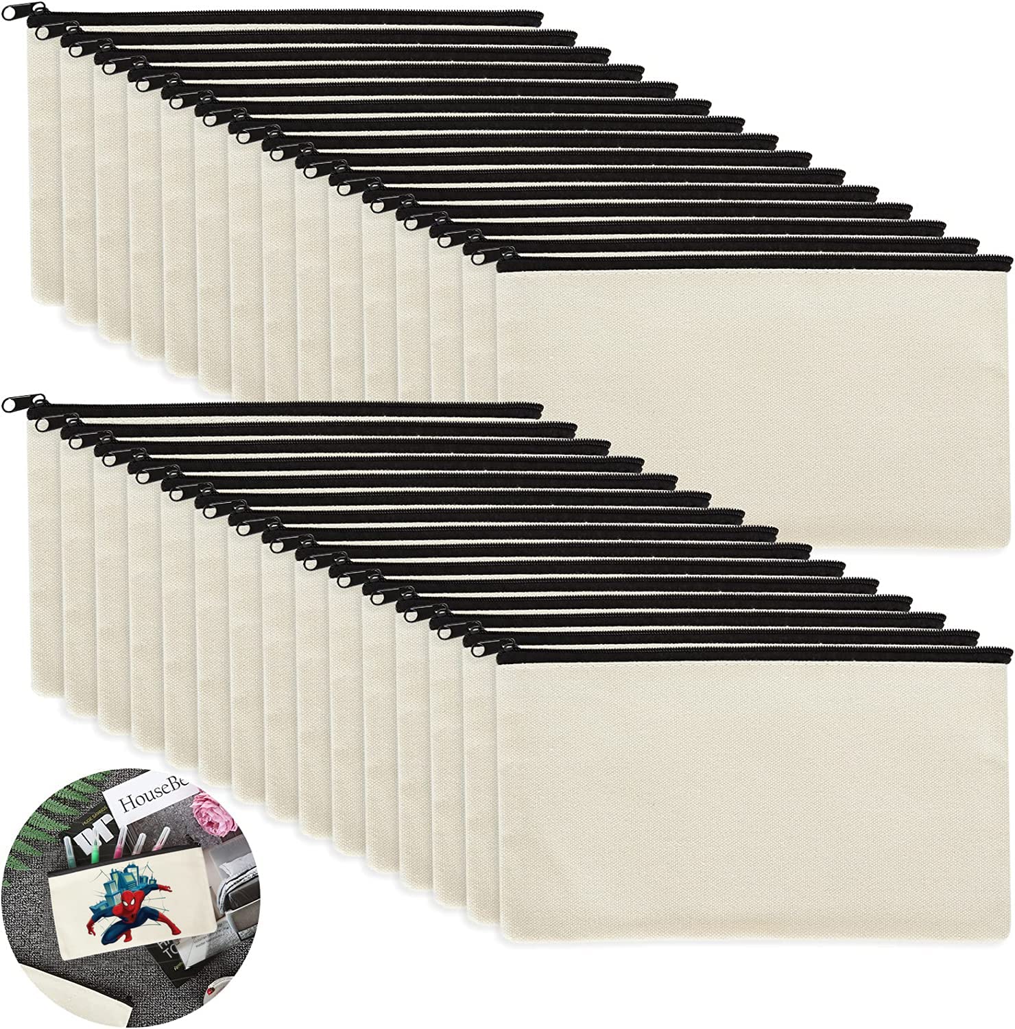 senenqu-stoffbeutel-zum-bemalen-21x12-cm-beige-30-st-ck image 1