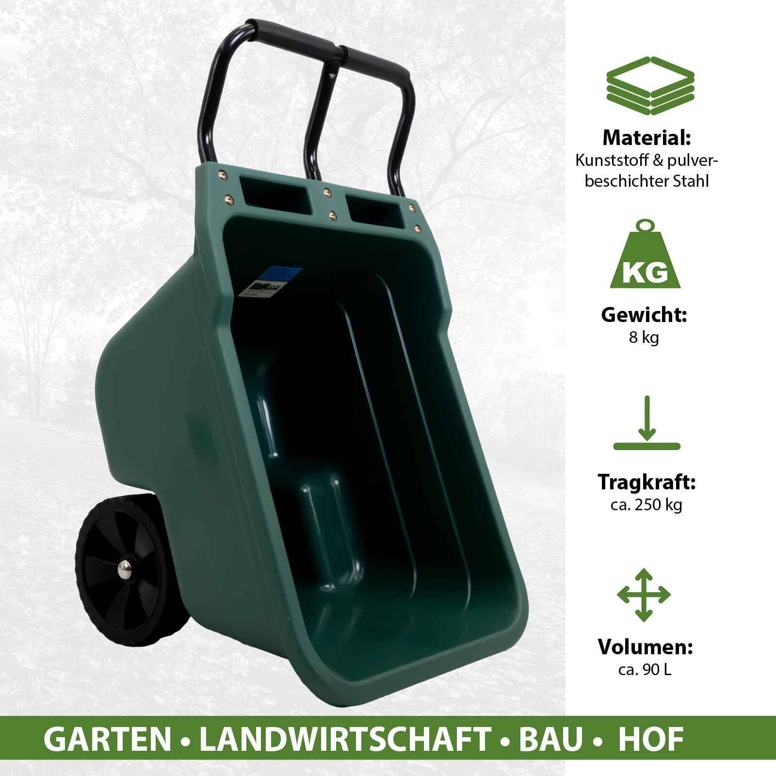 trutzholm-schubkarren-gartenwagen-250-kg-90-l-wanne-gr-n image 3