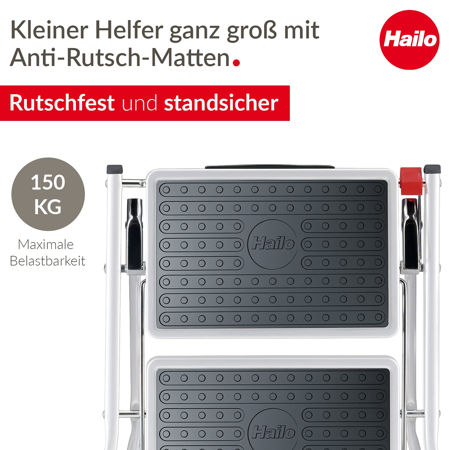hailo-mk60-trittleiter-2-stufen-stahl-wei-150kg-klappbar image 2