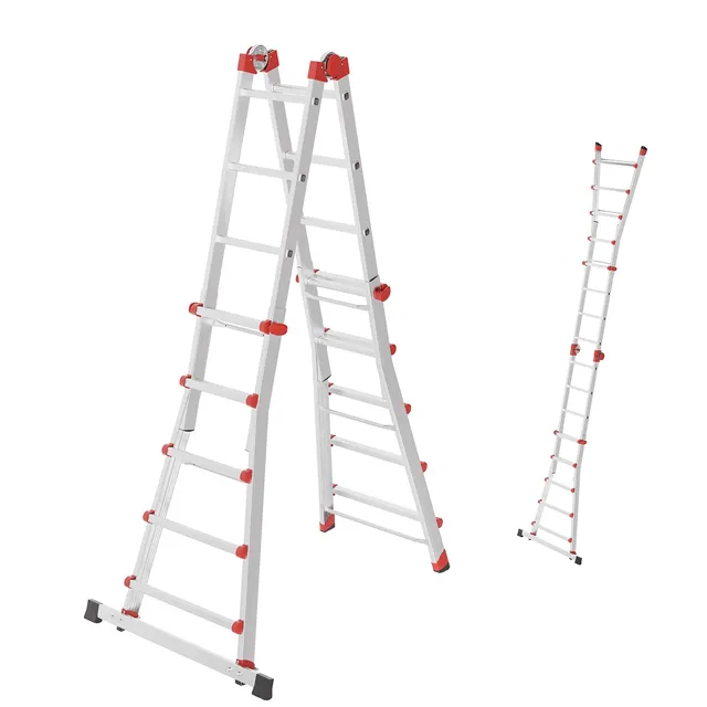 hailo-m80-multifunktionsleiter-alu-4x5-verstellbar-150-kg image 1