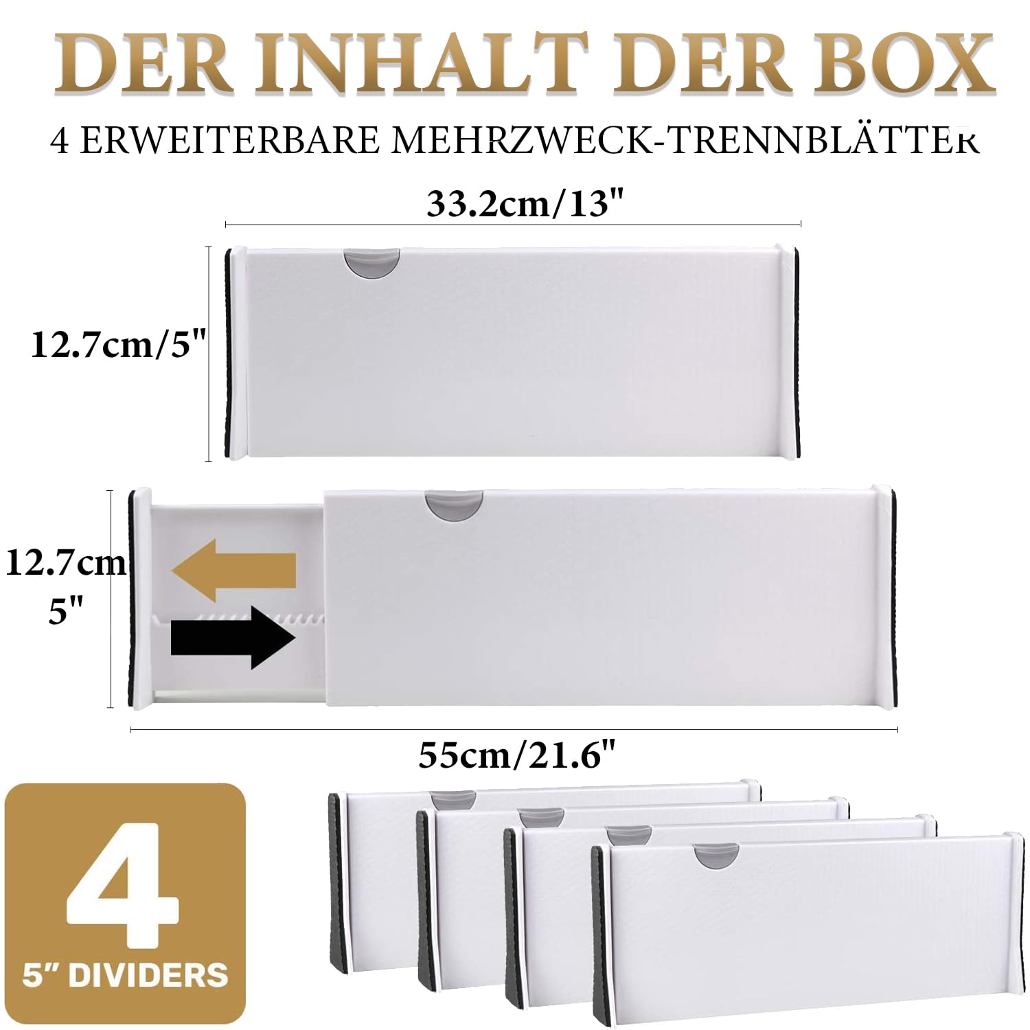 senenqu-schubladentrenner-verstellbar-33-55cm-4er-set-wei image 2