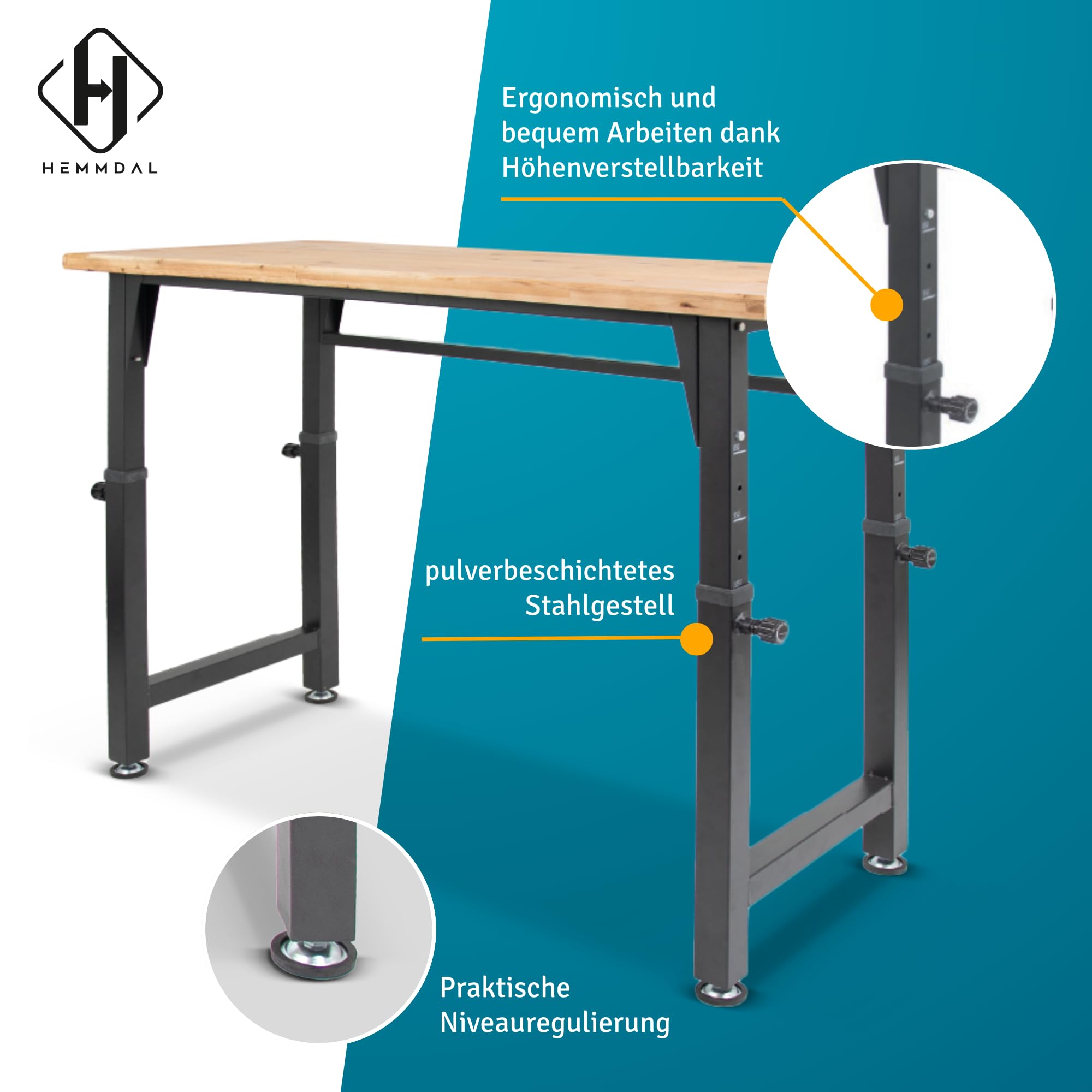 hemmdal-werkbank-h-henverstellbar-135x60cm-200kg-holz image 2