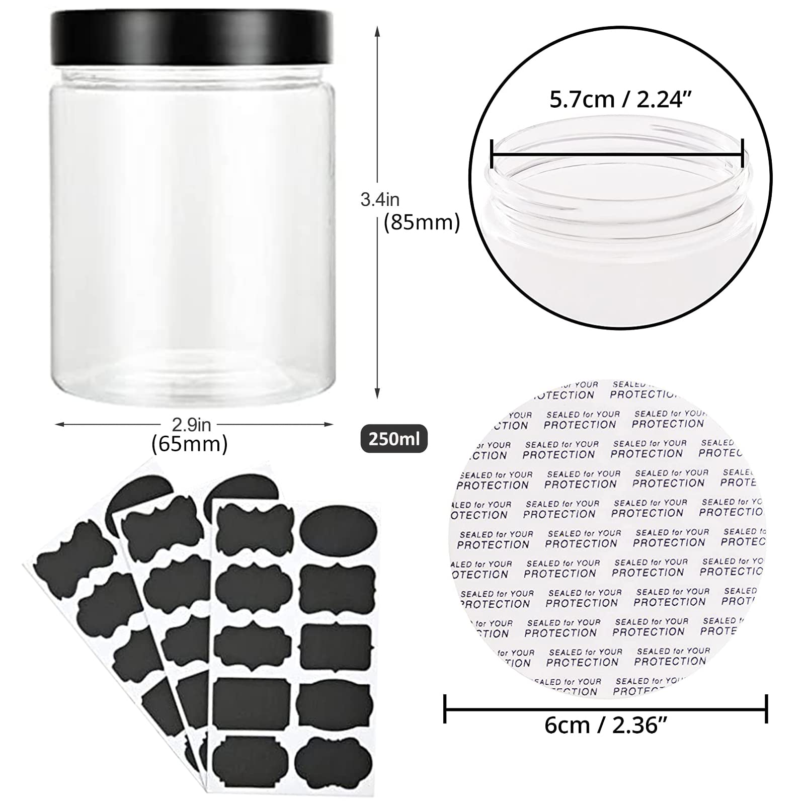 senenqu-vorratsdosen-250ml-24er-set-transparent-luftdicht image 2